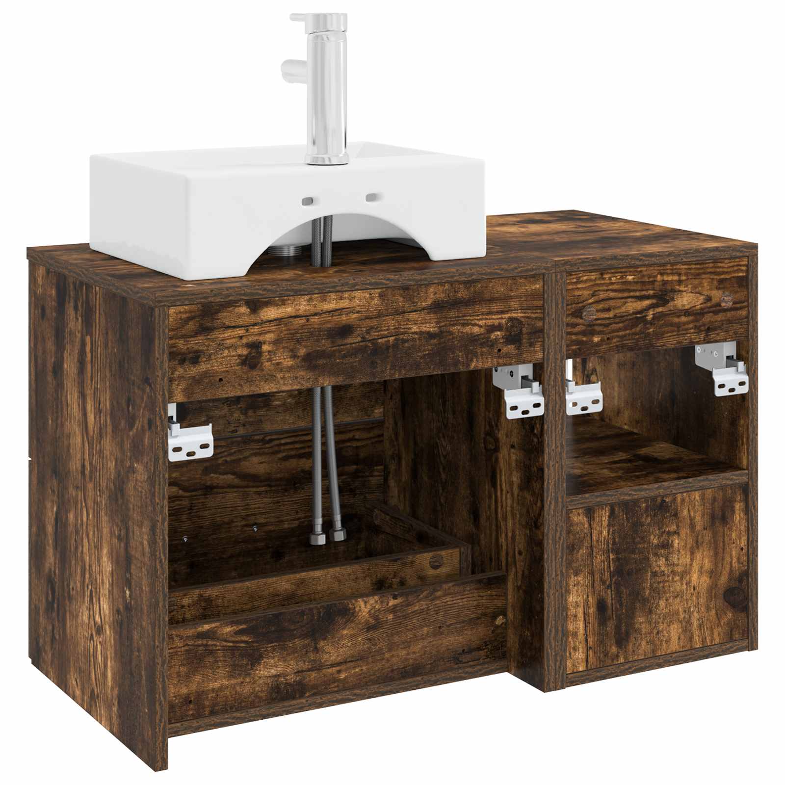 Ensemble de mobilier de salle de bain 2 pc Chêne fumé