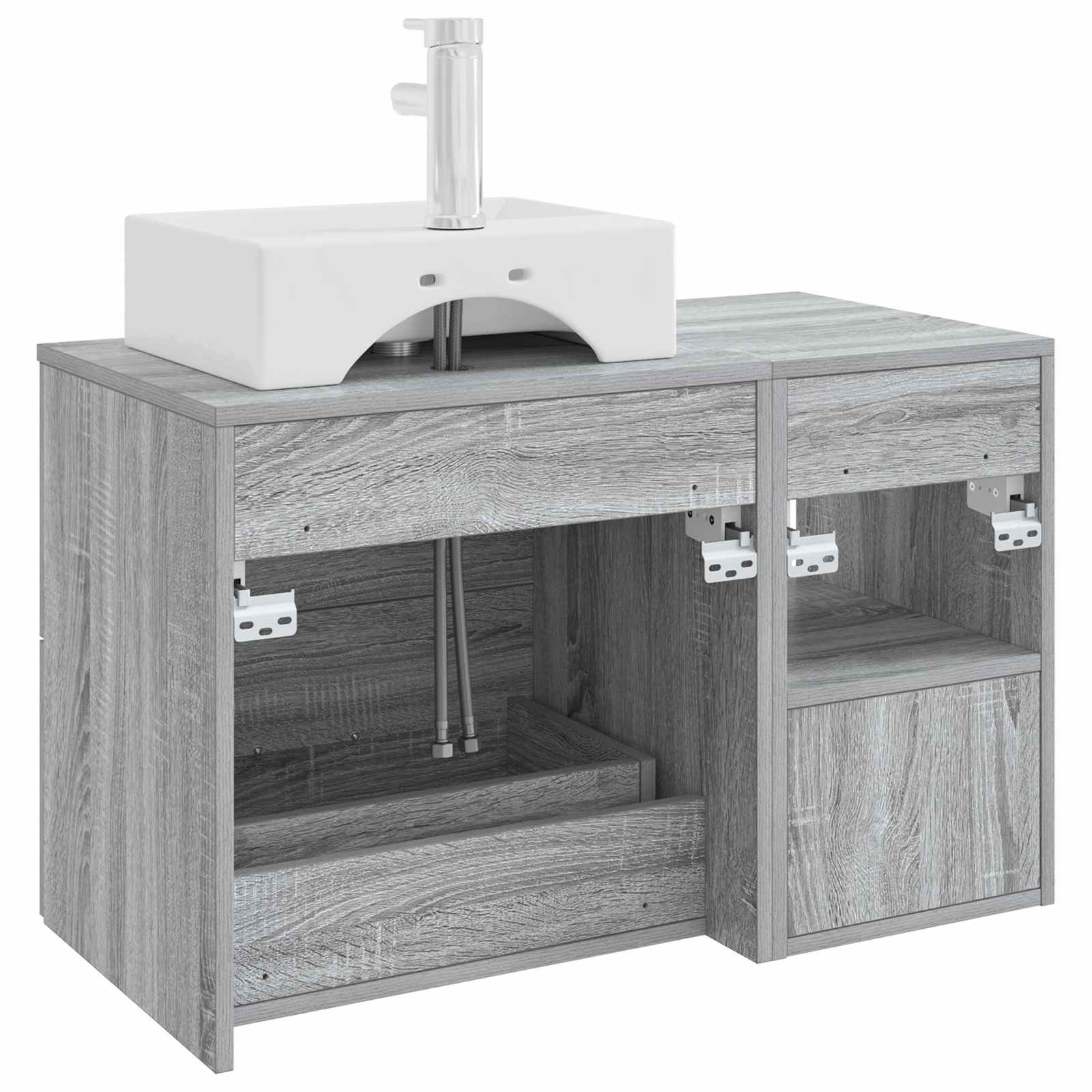 Ensemble de mobilier de salle de bain 2 pc Sonoma gris