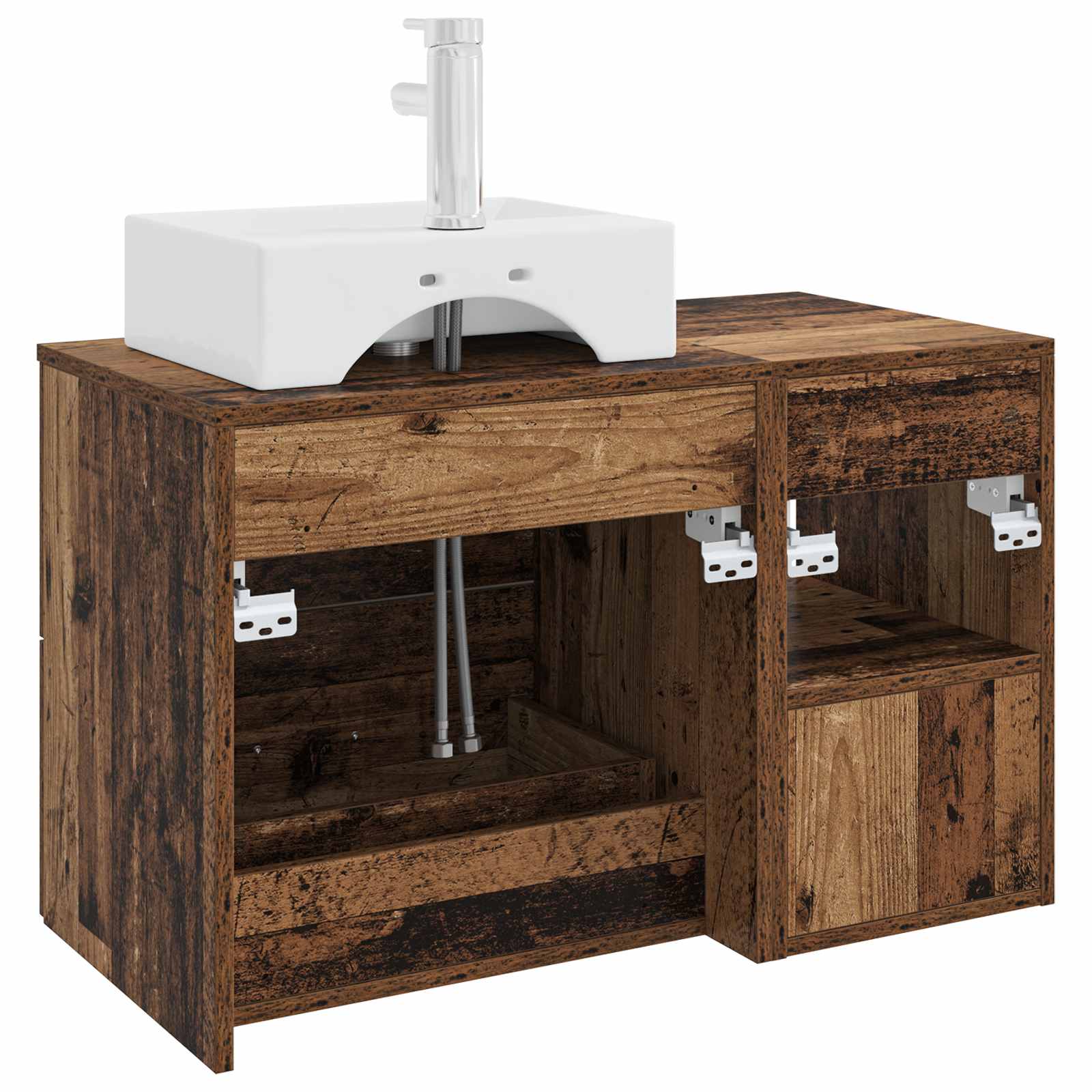 Ensemble de mobilier de salle de bain 2 pc Bois ancien