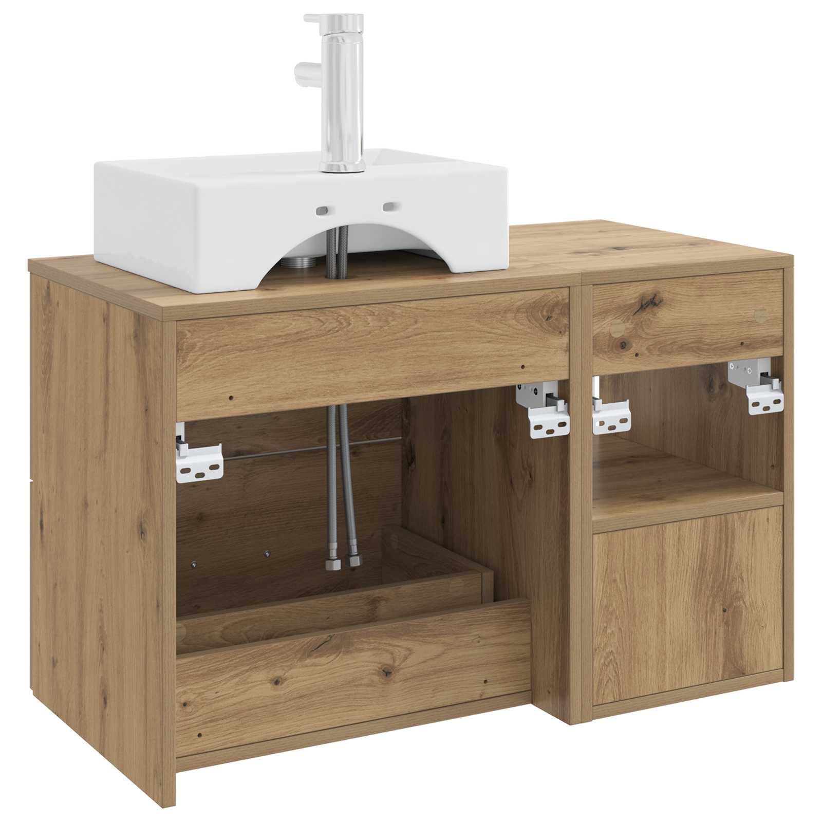Ensemble de mobilier de salle de bain 2 pc Chêne artisanal