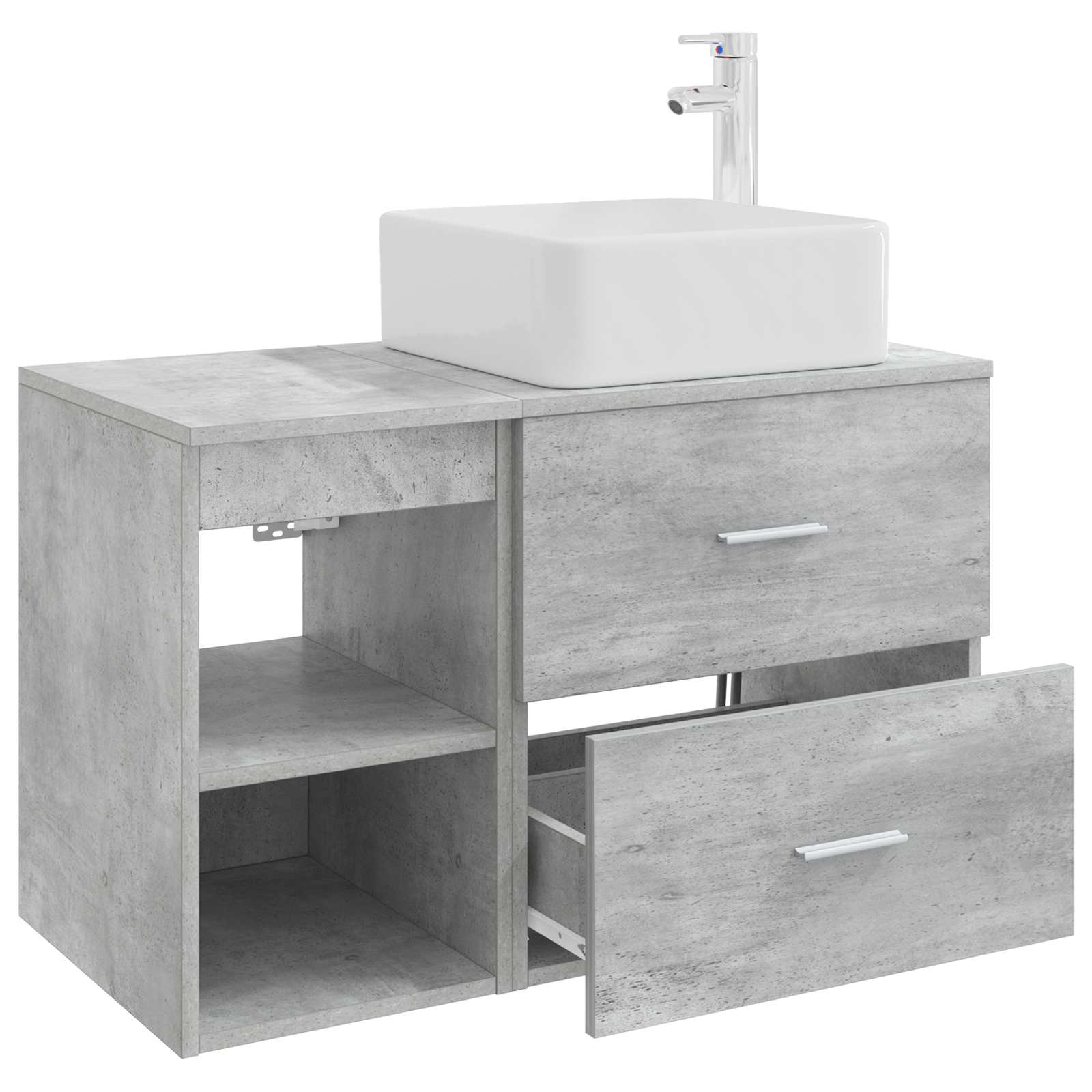 Ensemble de mobilier de salle de bain 2 pc Gris béton