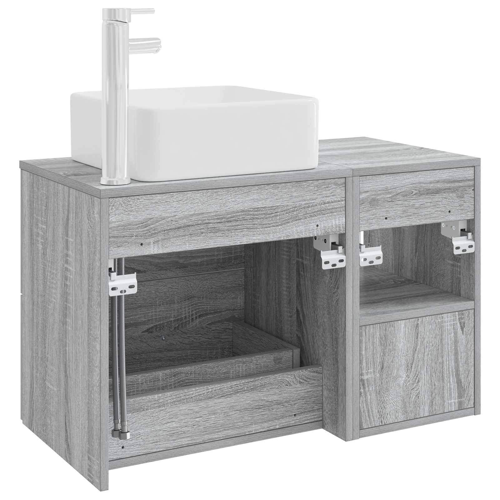 Ensemble de mobilier de salle de bain 2 pc Sonoma gris