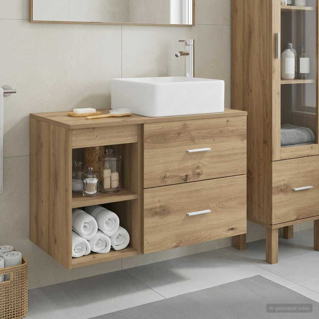 Ensemble de mobilier de salle de bain 2 pc Chêne artisanal