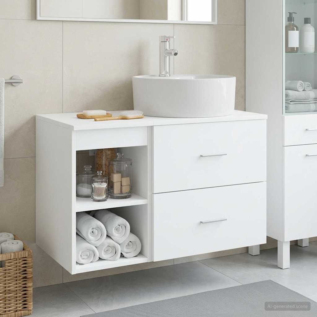 Ensemble de mobilier de salle de bain 2 pc Blanc