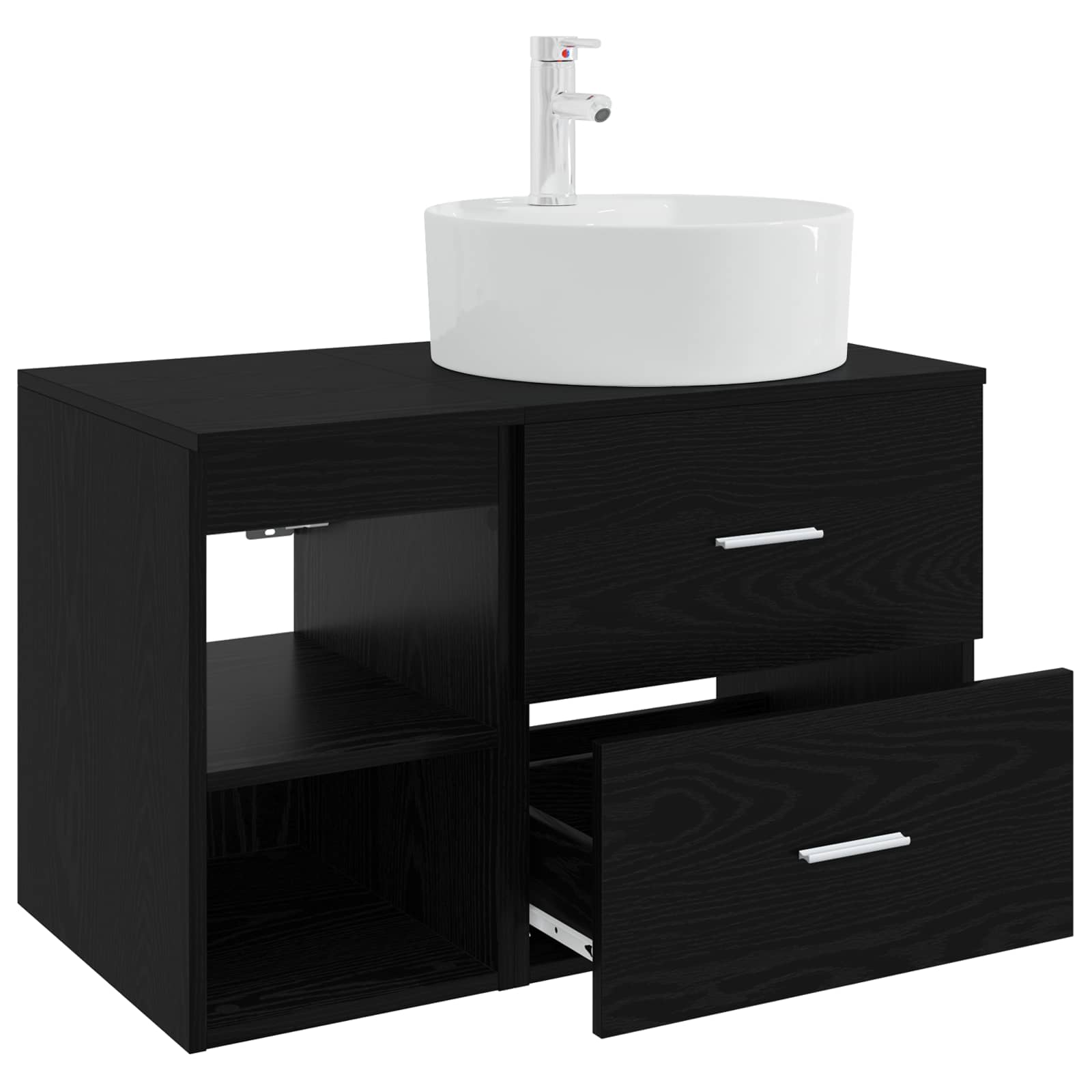 Ensemble de mobilier de salle de bain 2 pc Chêne noir