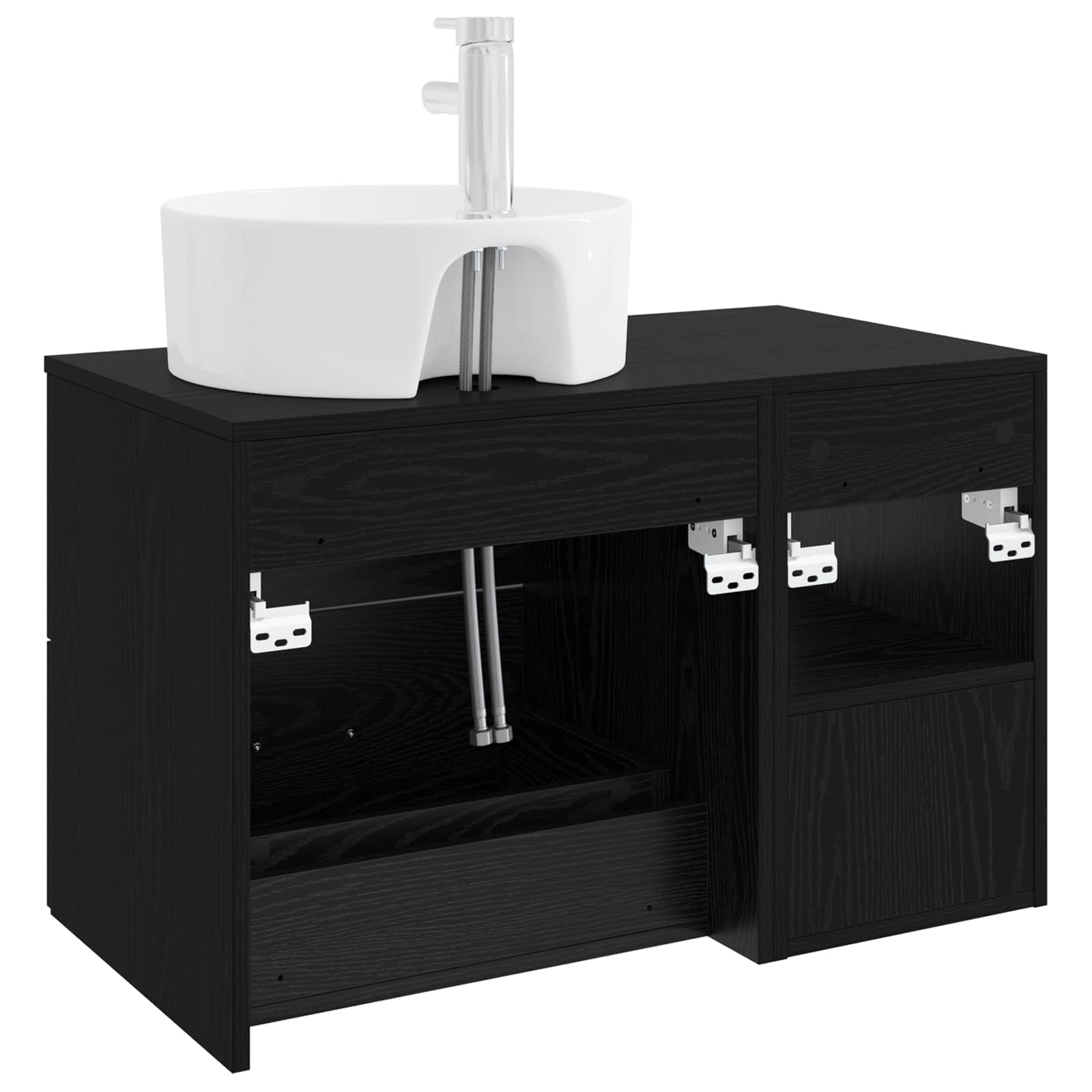 Ensemble de mobilier de salle de bain 2 pc Chêne noir