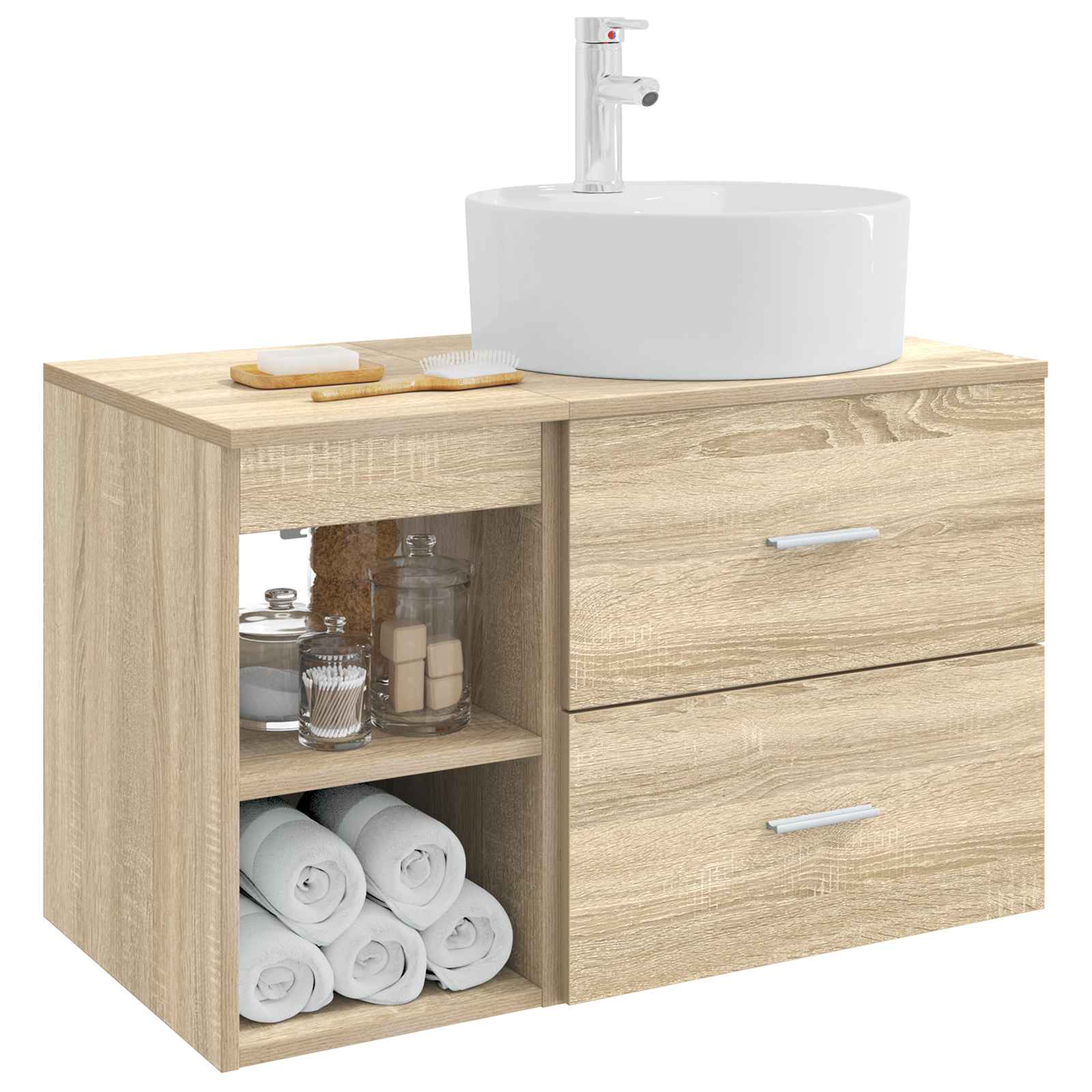 Ensemble de mobilier de salle de bain 2 pc Chêne Sonoma