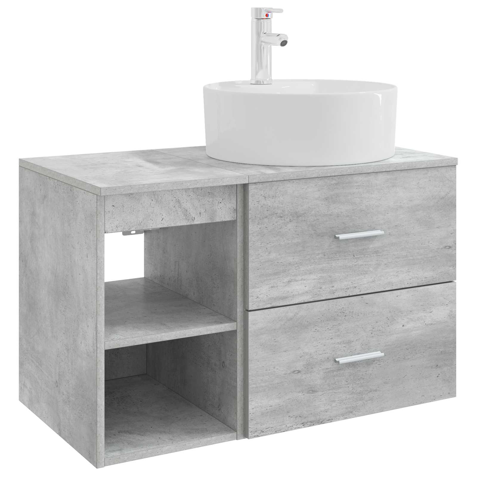 Ensemble de mobilier de salle de bain 2 pc Gris béton - XIOS