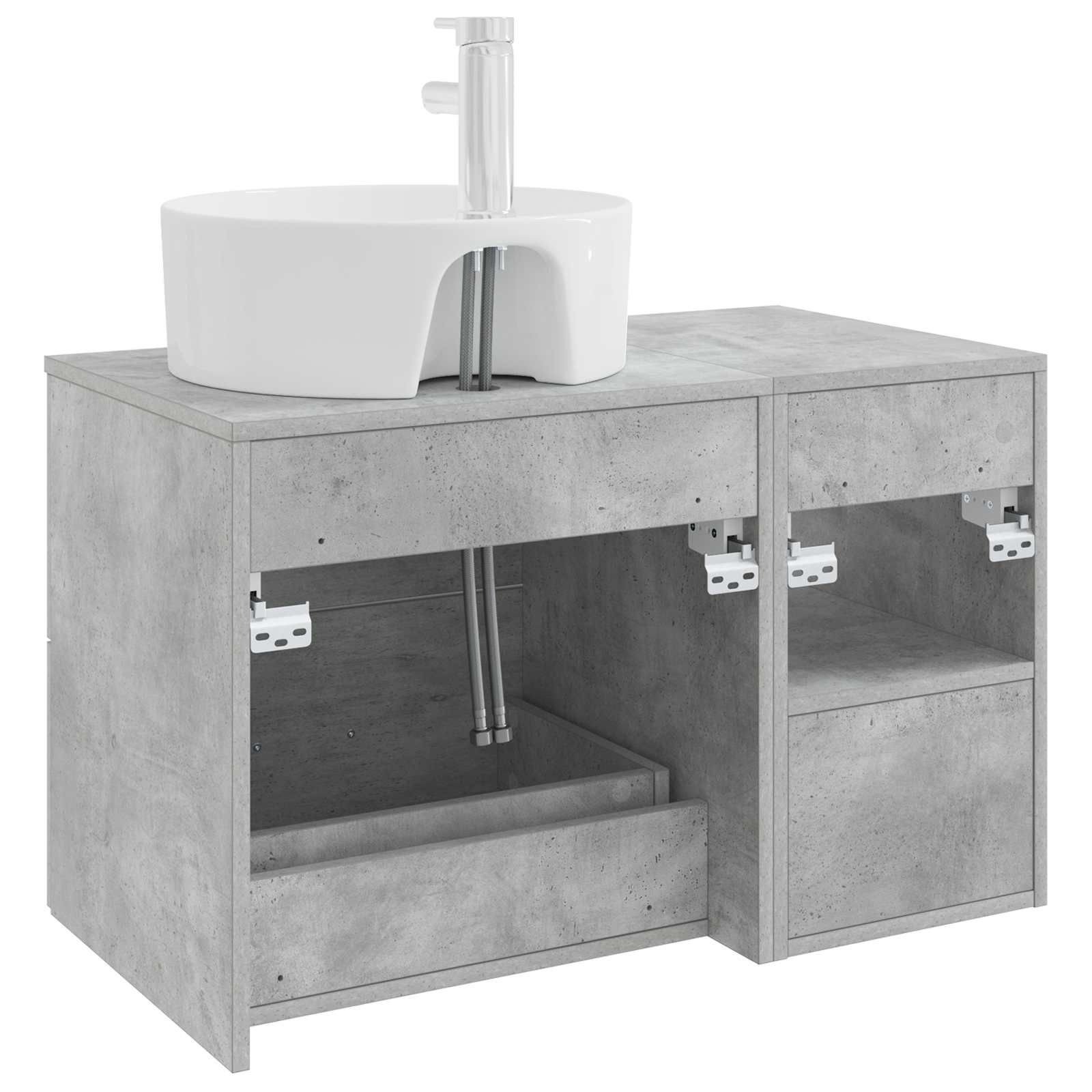 Ensemble de mobilier de salle de bain 2 pc Gris béton - XIOS