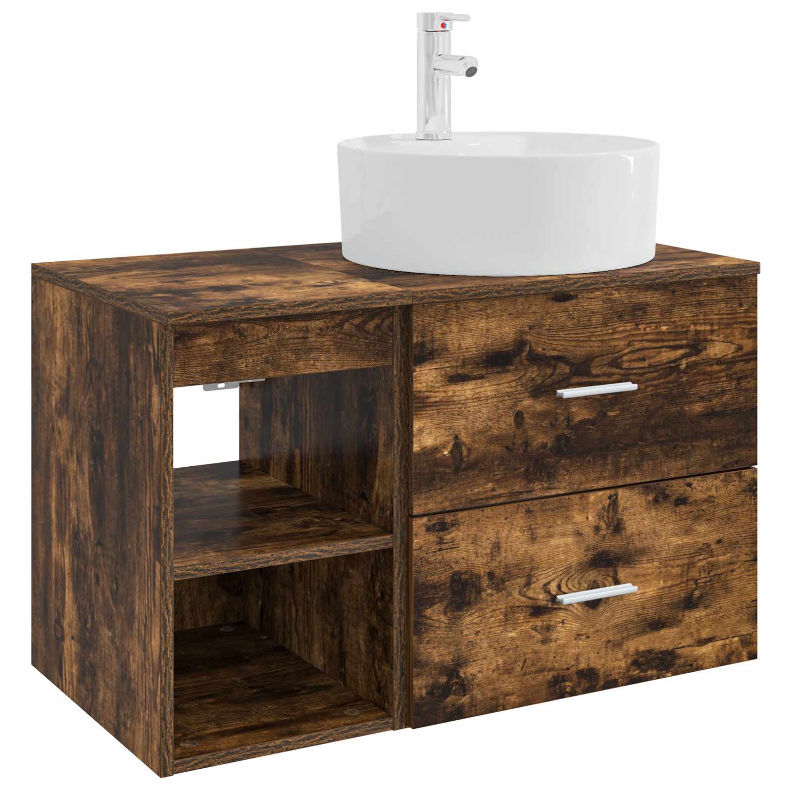 Ensemble de mobilier de salle de bain 2 pc Chêne fumé