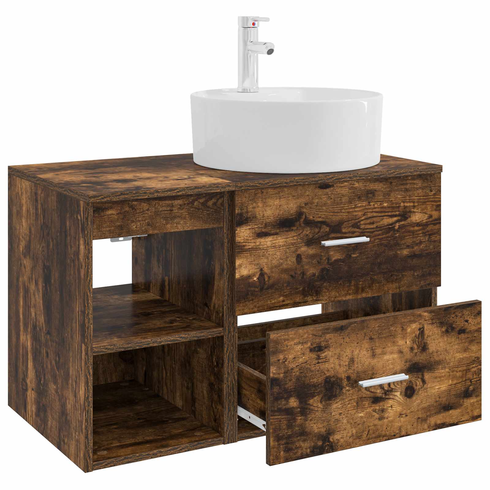 Ensemble de mobilier de salle de bain 2 pc Chêne fumé