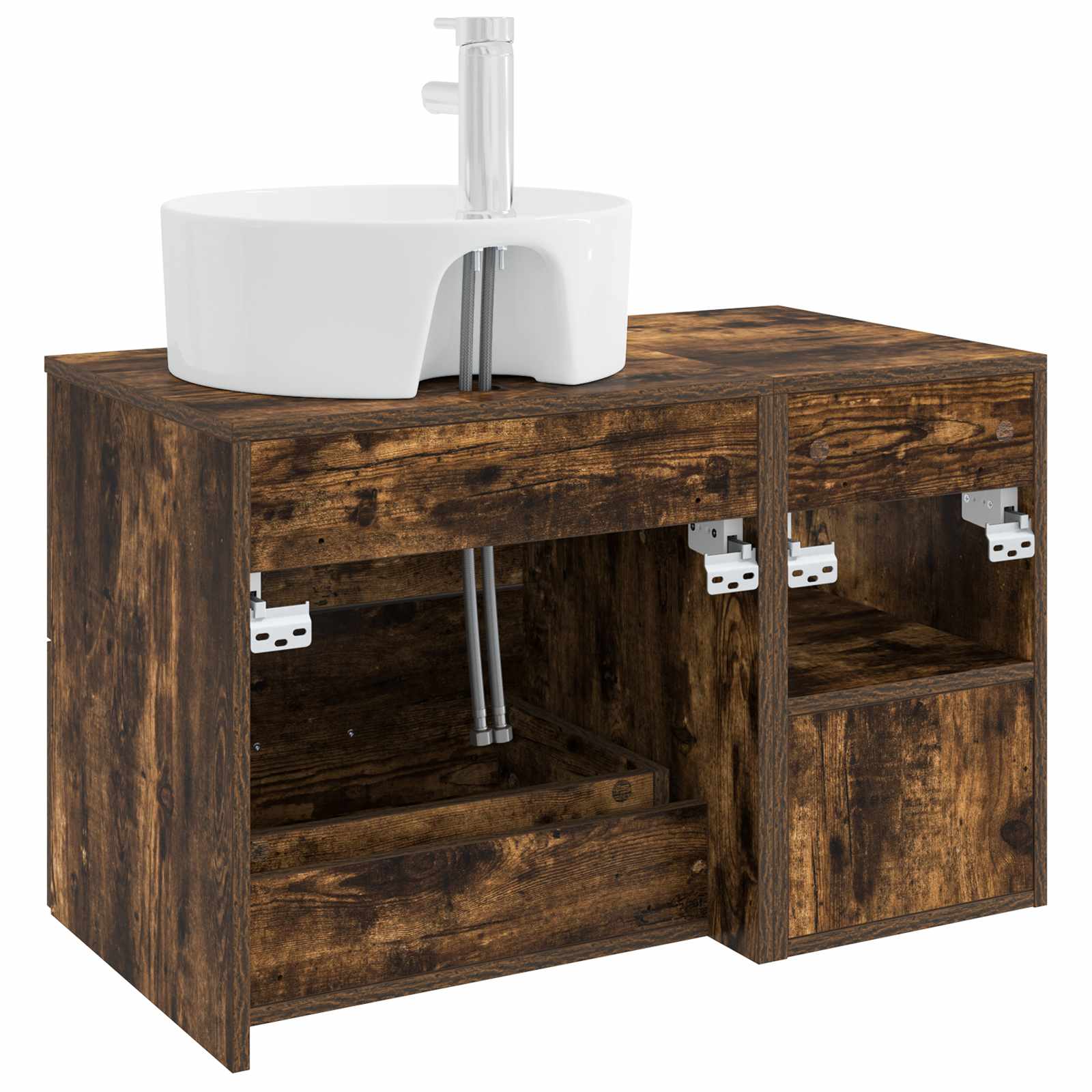 Ensemble de mobilier de salle de bain 2 pc Chêne fumé