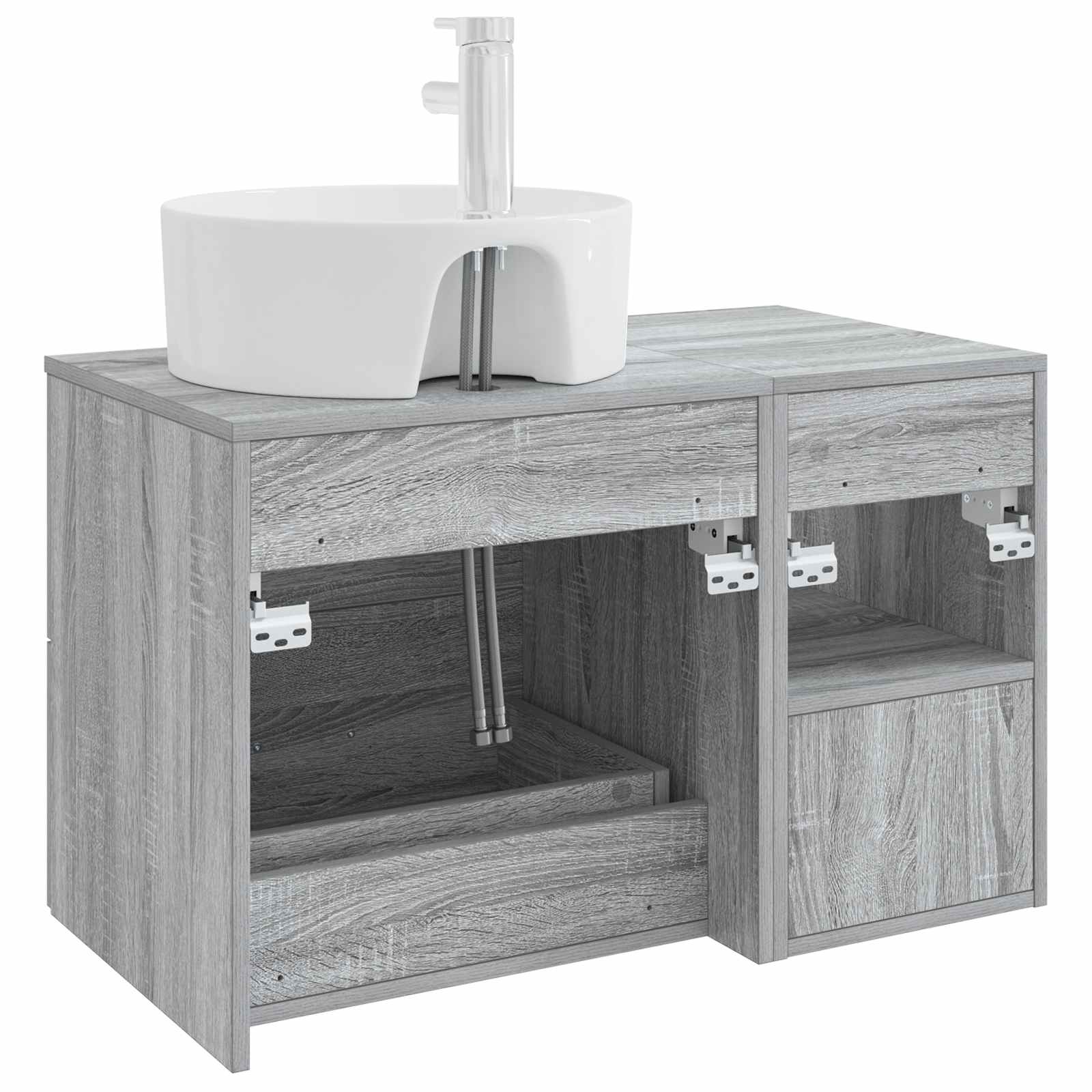 Ensemble de mobilier de salle de bain 2 pc Sonoma gris