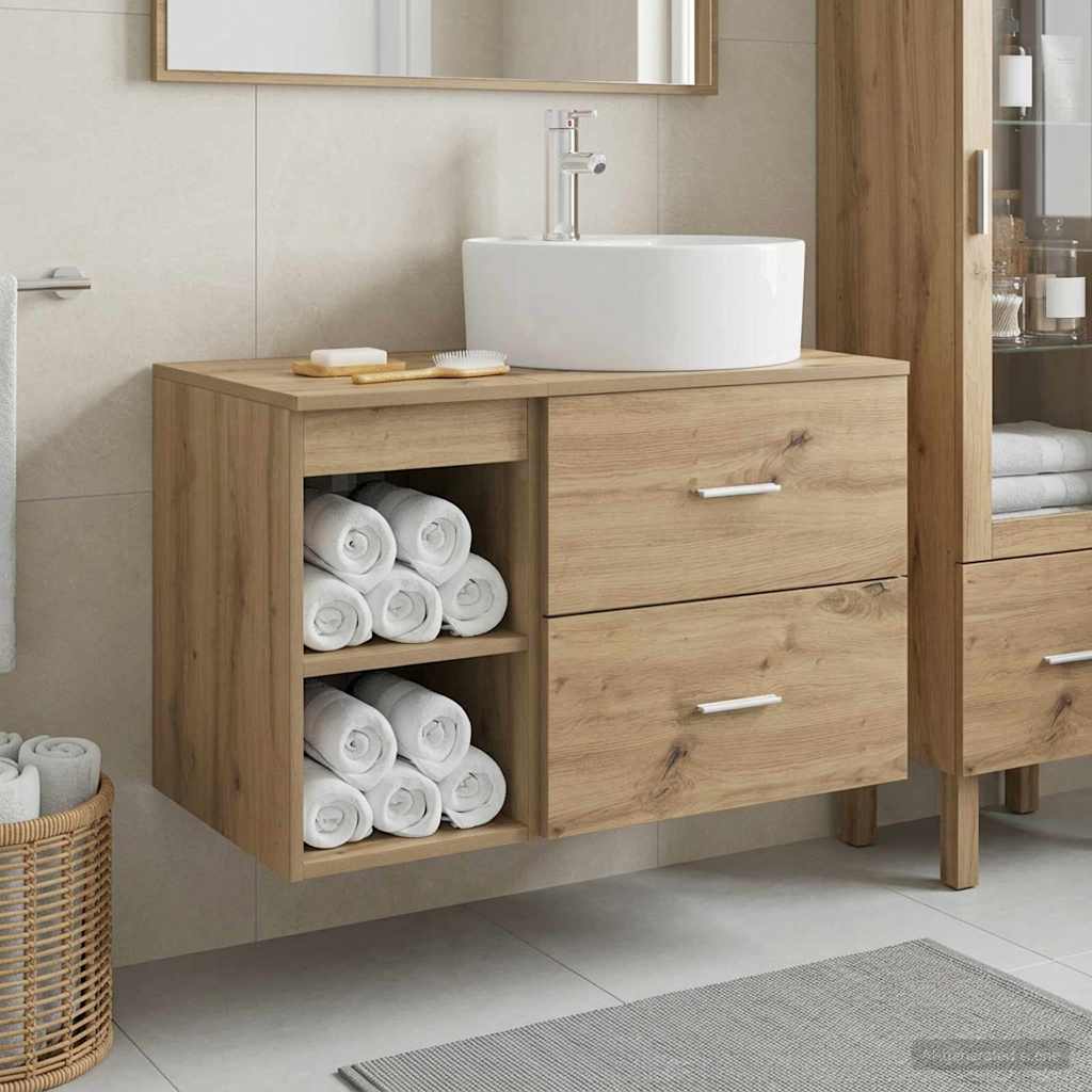 Ensemble de mobilier de salle de bain 2 pc Chêne artisanal