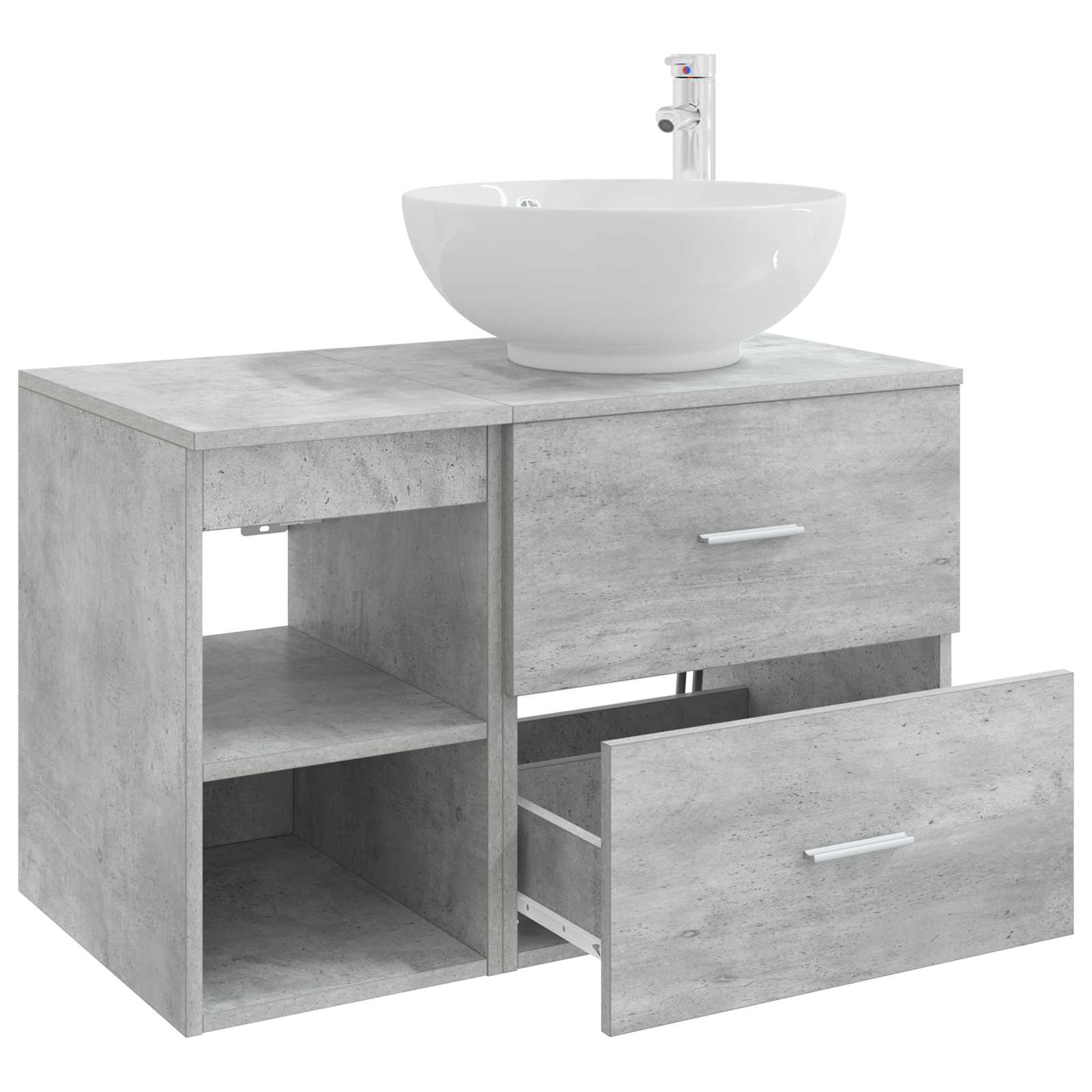 Ensemble de mobilier de salle de bain 2 pc Gris béton - XIOS