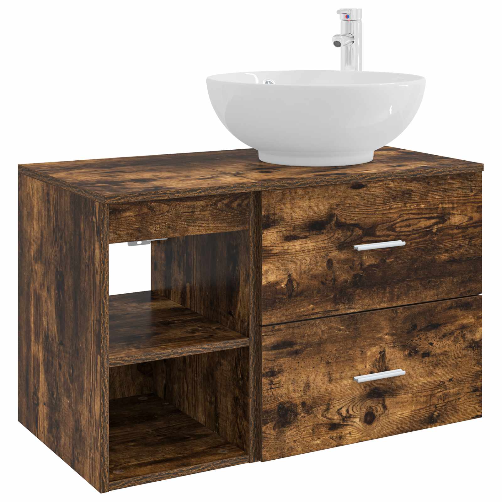 Ensemble de mobilier de salle de bain 2 pc Chêne fumé