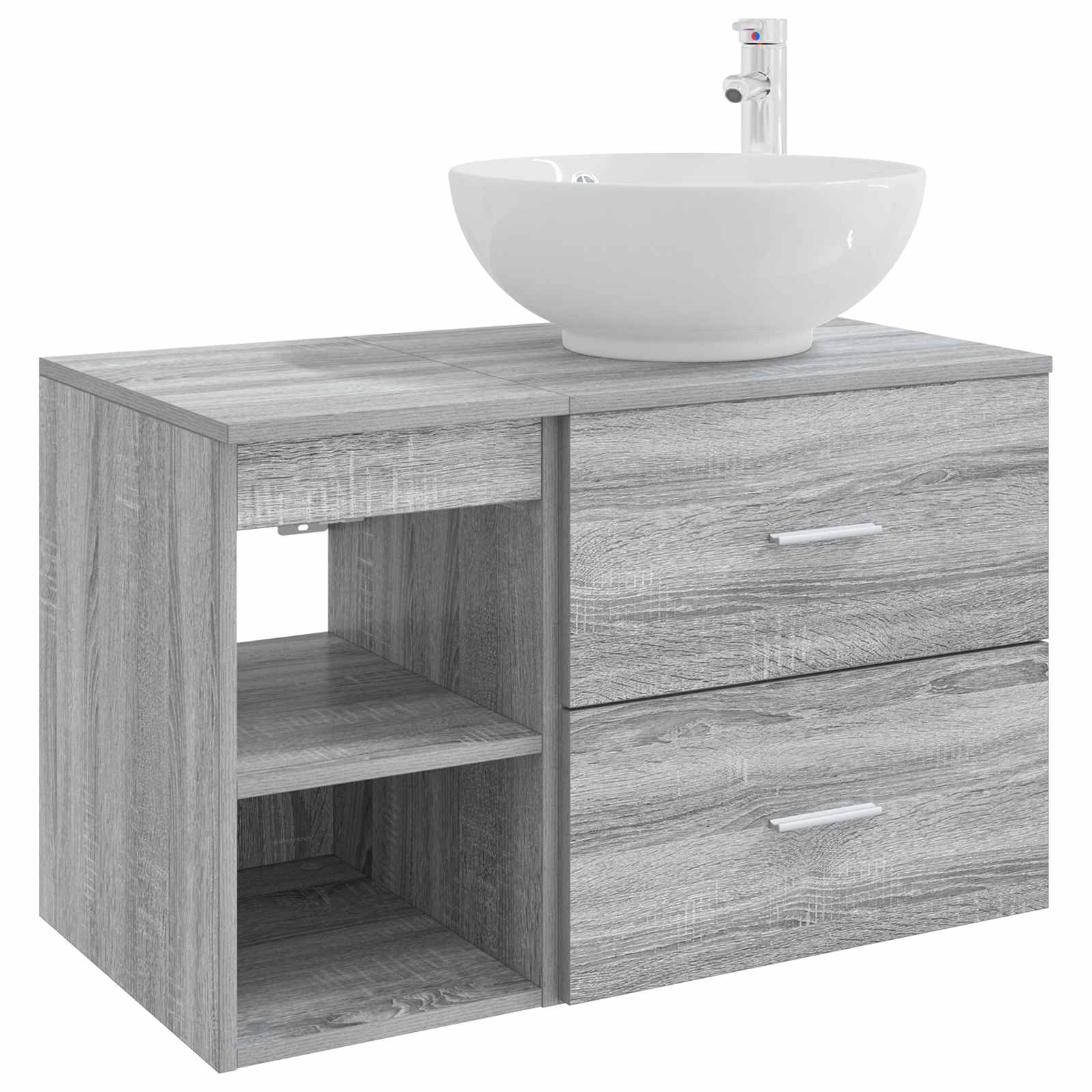 Ensemble de mobilier de salle de bain 2 pc Sonoma gris