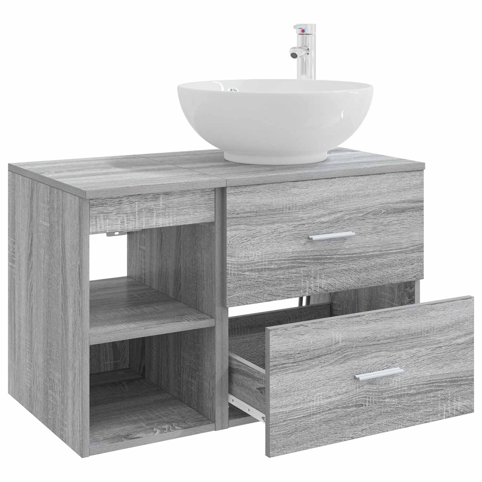 Ensemble de mobilier de salle de bain 2 pc Sonoma gris