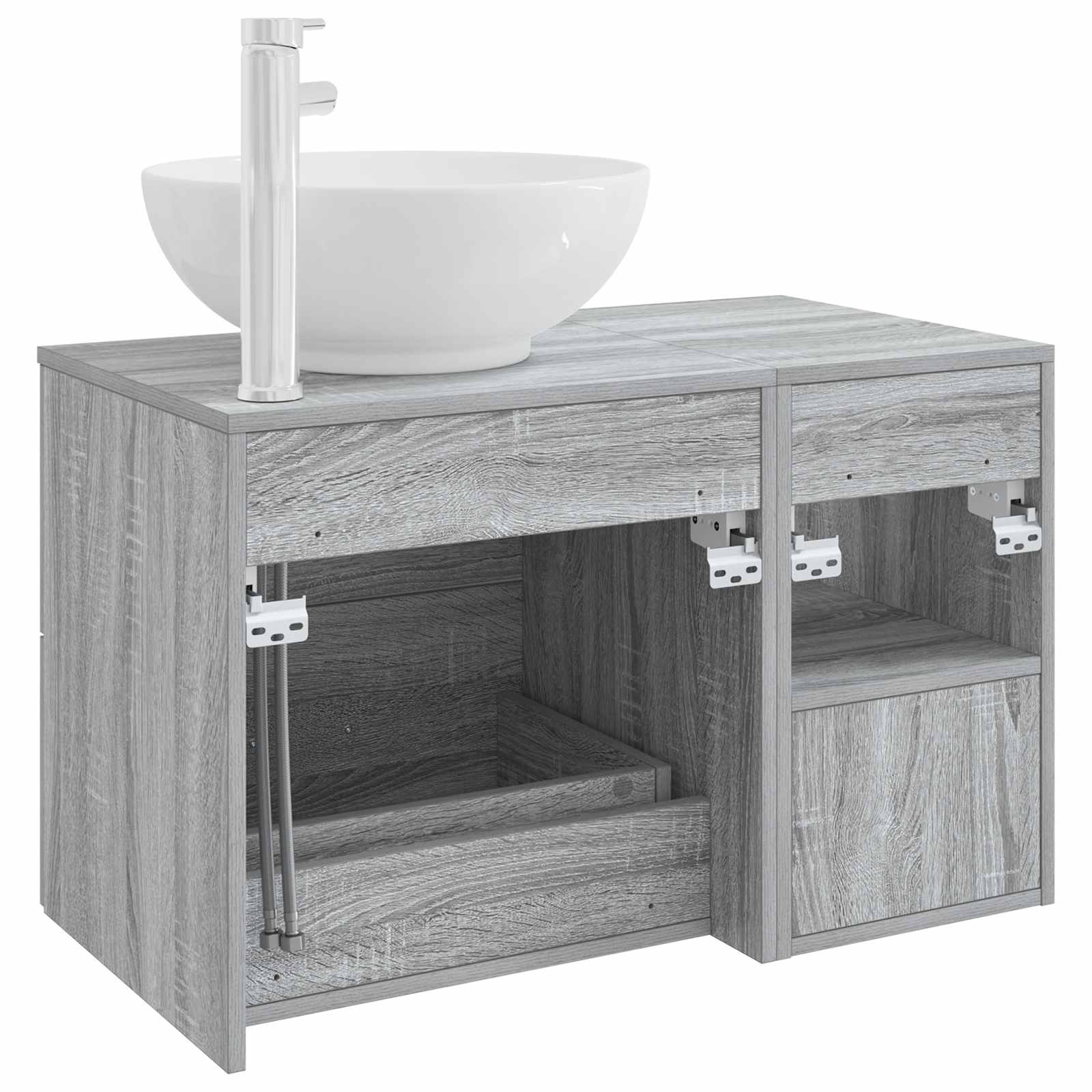 Ensemble de mobilier de salle de bain 2 pc Sonoma gris