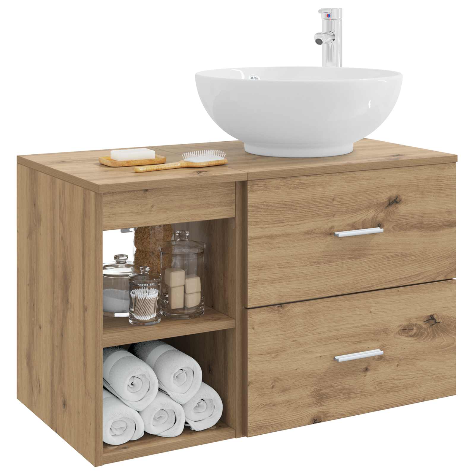 Ensemble de mobilier de salle de bain 2 pc Chêne artisanal