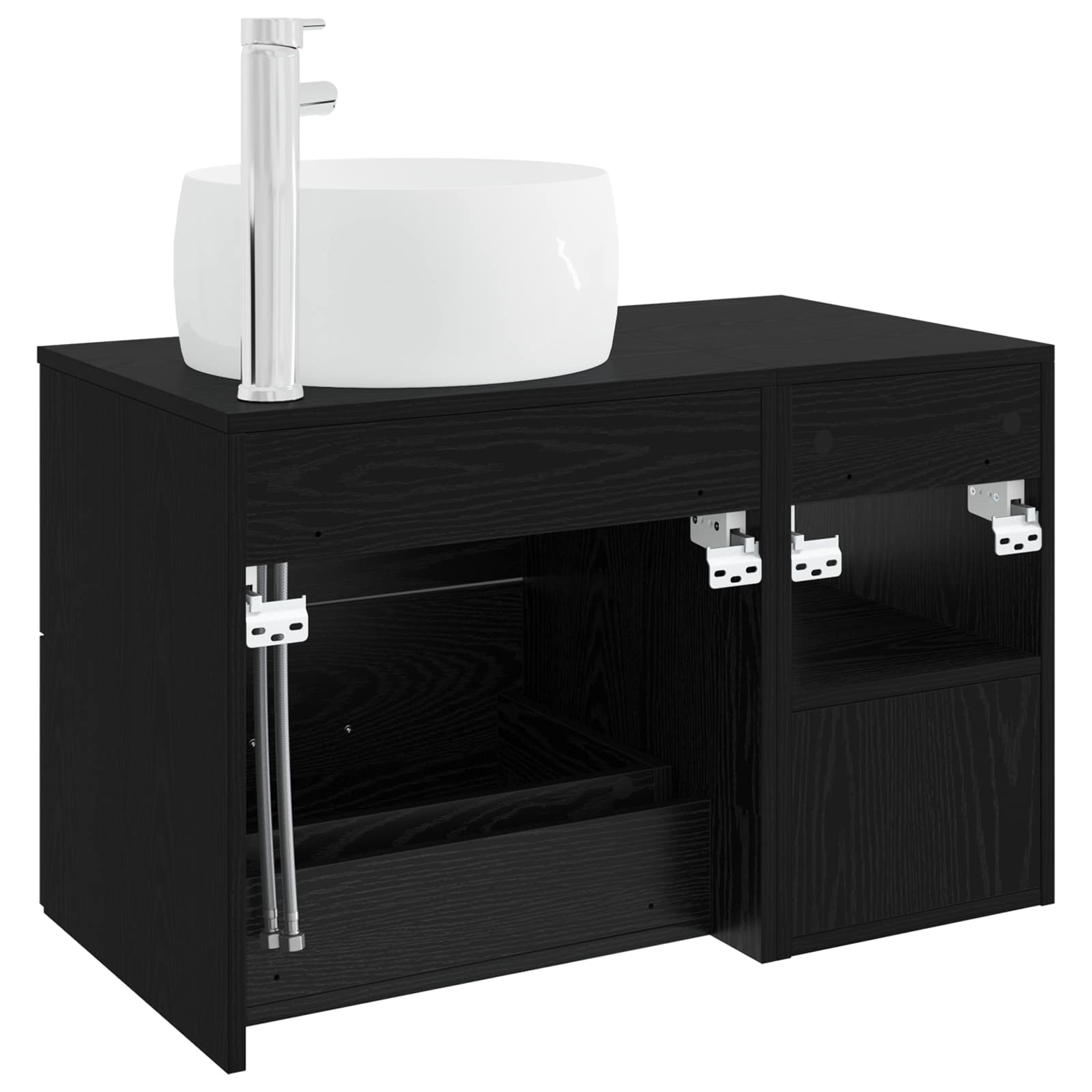 Ensemble de mobilier de salle de bain 2 pc Chêne noir