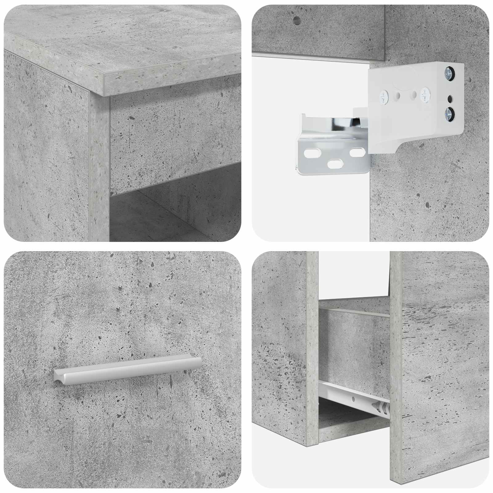 Ensemble de mobilier de salle de bain 2 pc Gris béton - XIOS