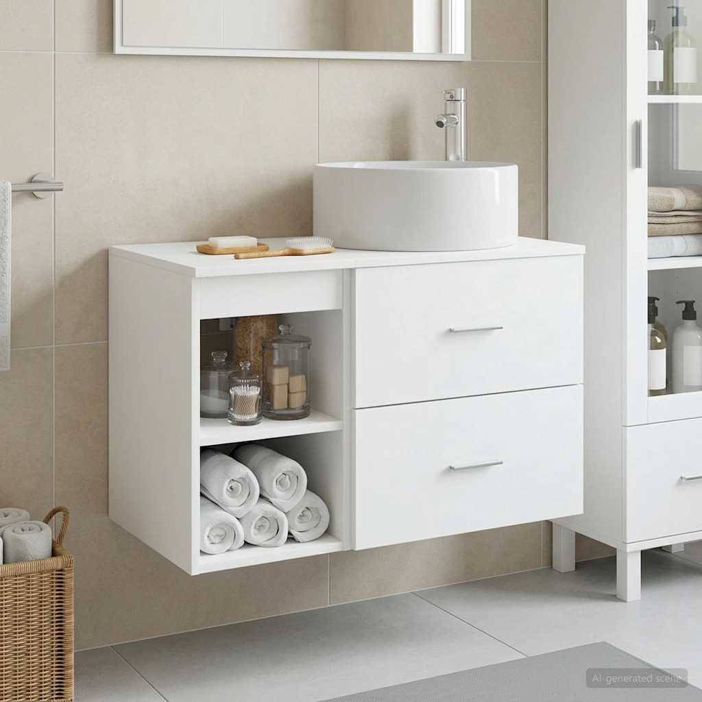Ensemble de mobilier de salle de bain 2 pc Blanc
