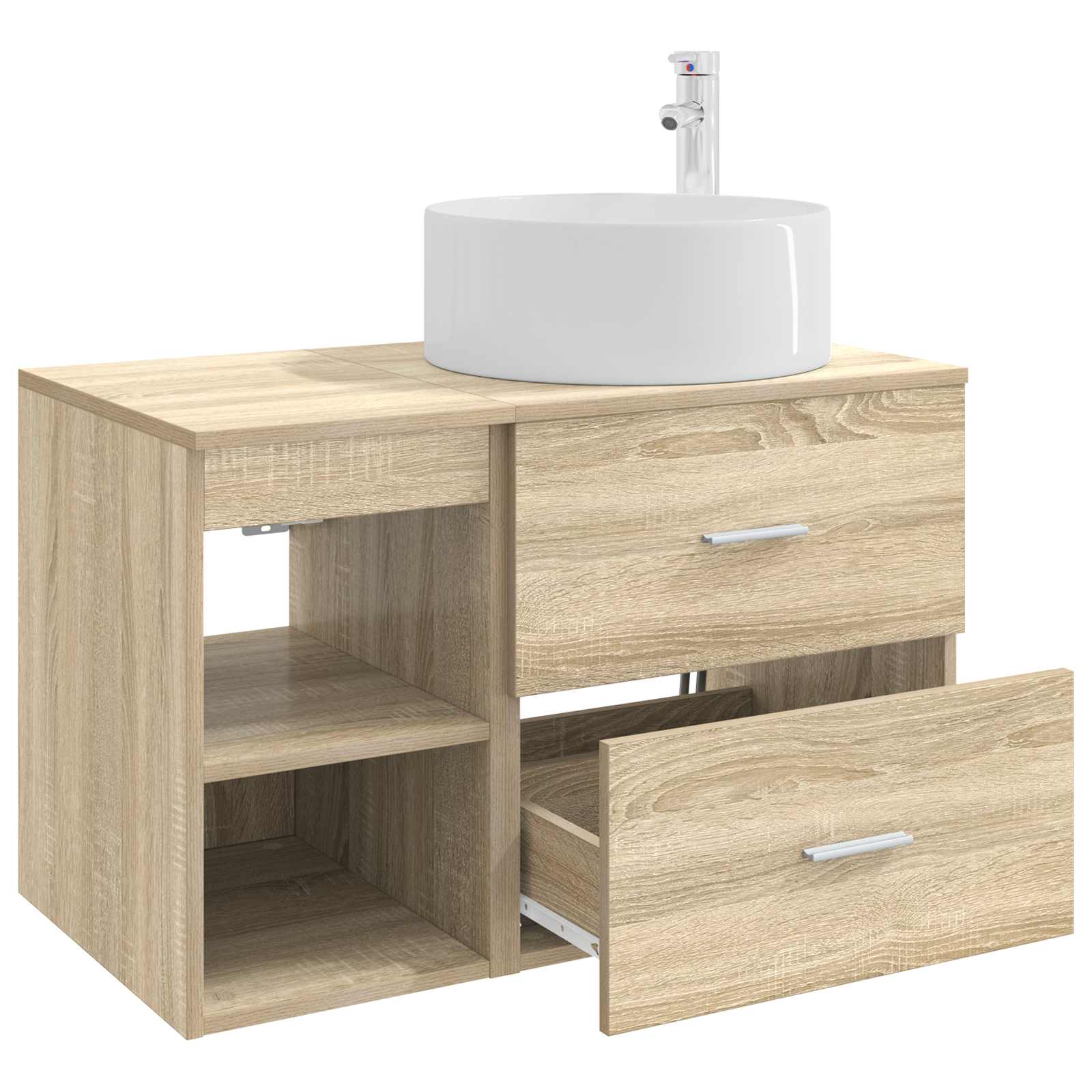 Ensemble de mobilier de salle de bain 2 pc Chêne Sonoma