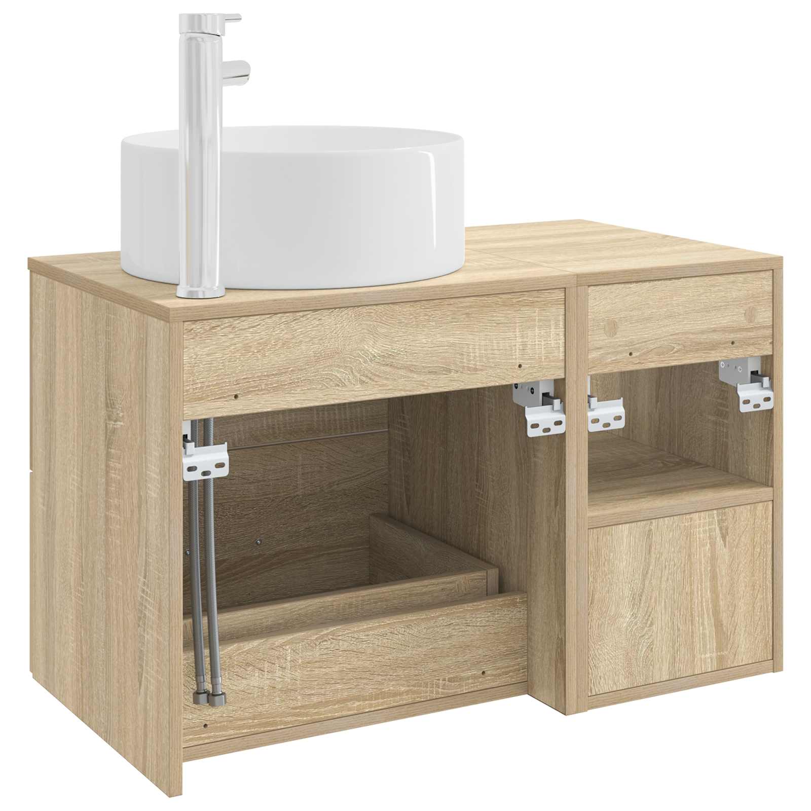 Ensemble de mobilier de salle de bain 2 pc Chêne Sonoma