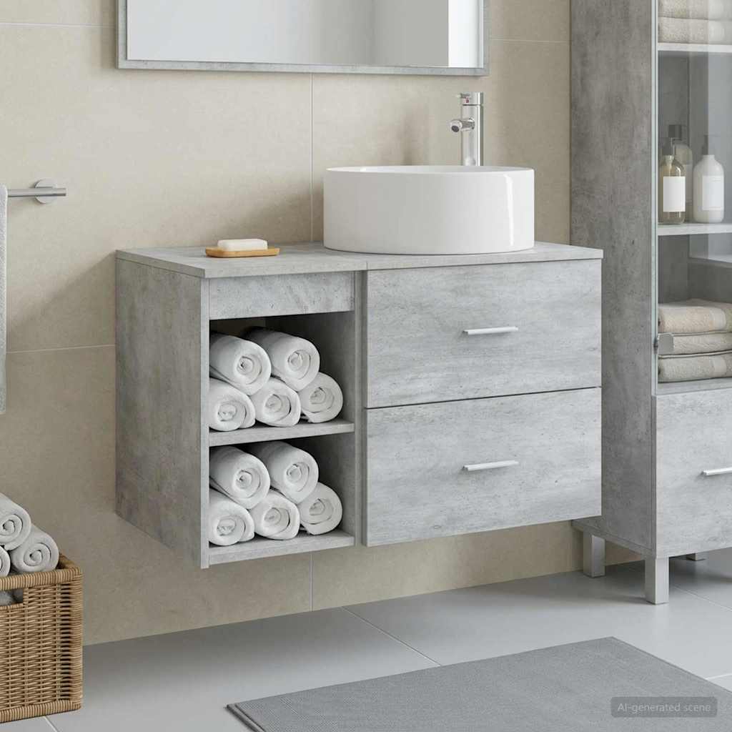 Ensemble de mobilier de salle de bain 2 pc Gris béton - XIOS