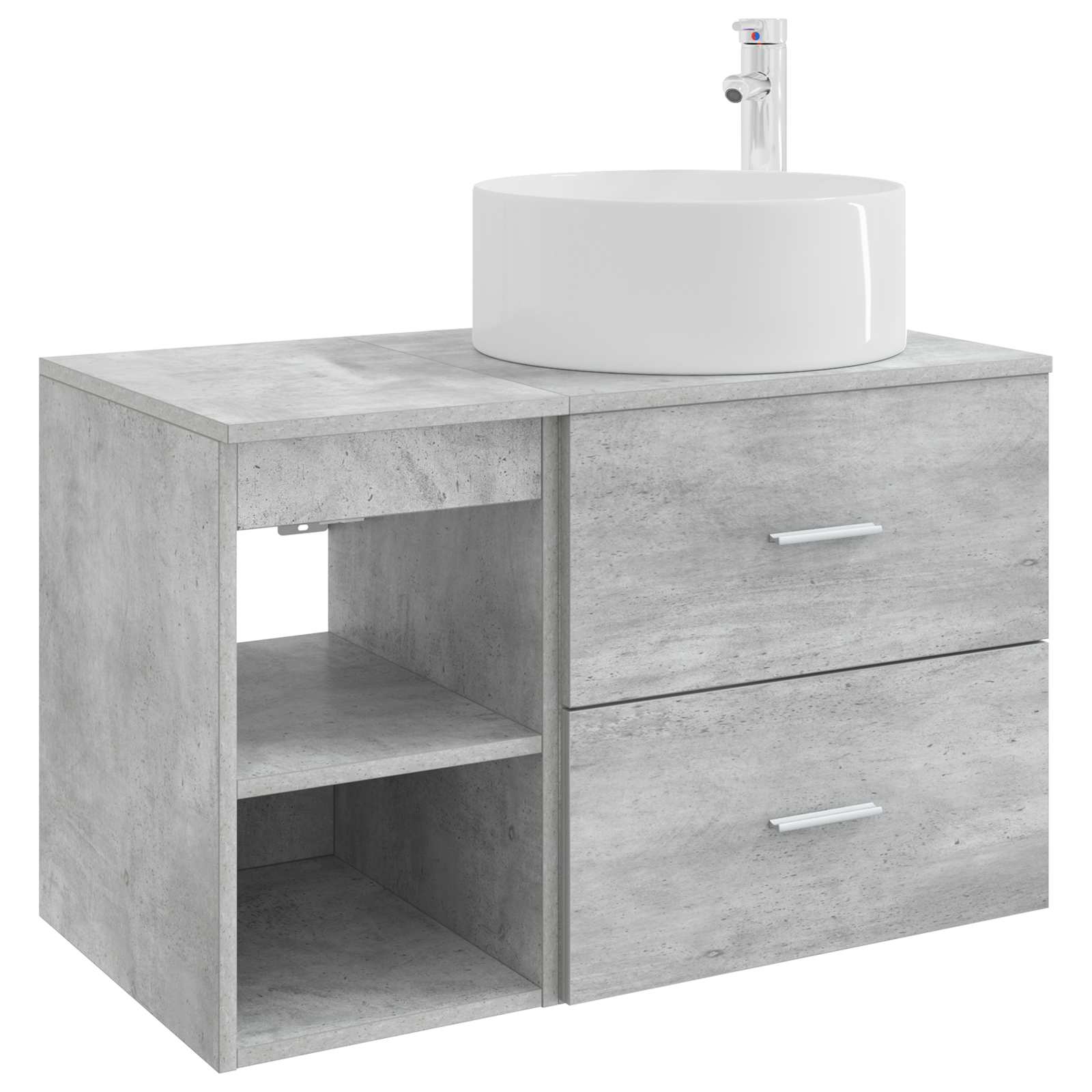 Ensemble de mobilier de salle de bain 2 pc Gris béton - XIOS