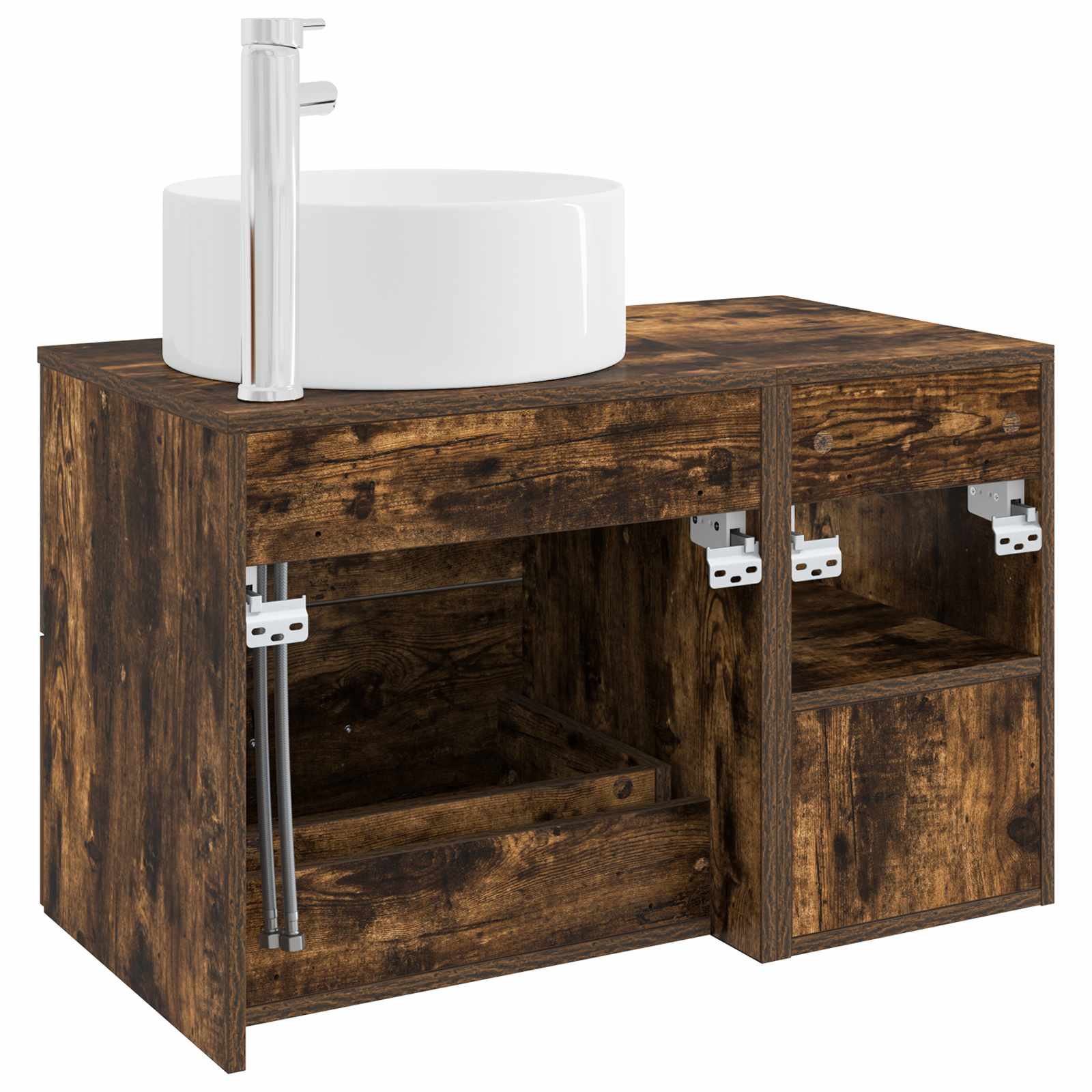 Ensemble de mobilier de salle de bain 2 pc Chêne fumé