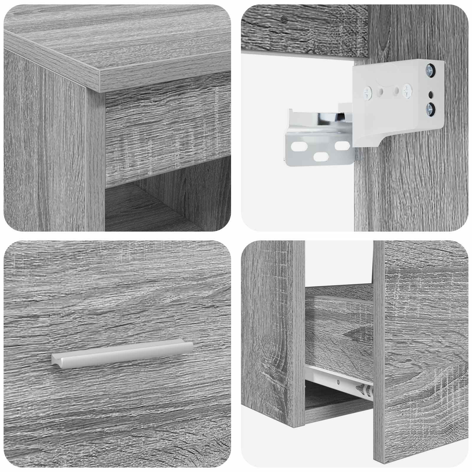 Ensemble de mobilier de salle de bain 2 pc Sonoma gris
