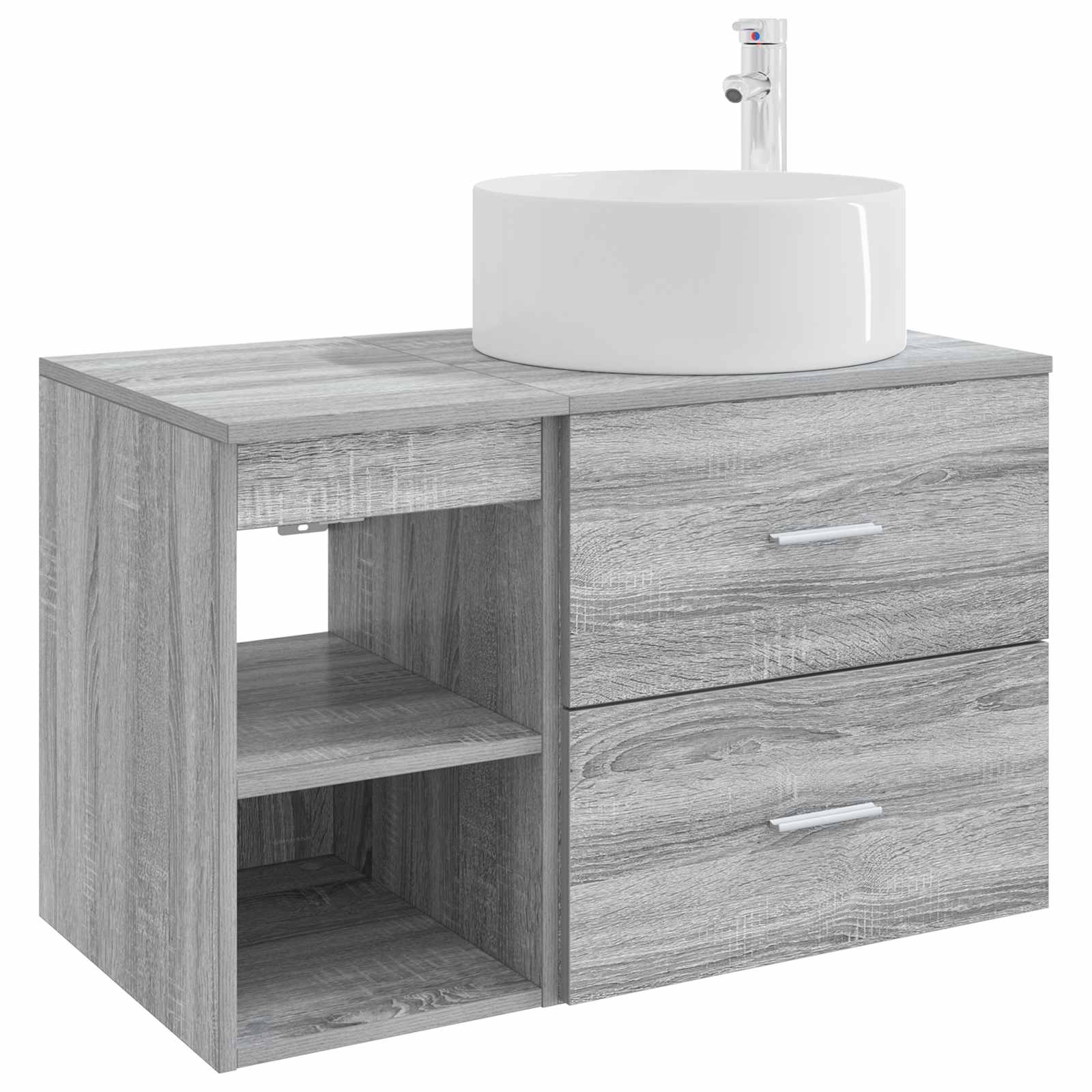 Ensemble de mobilier de salle de bain 2 pc Sonoma gris