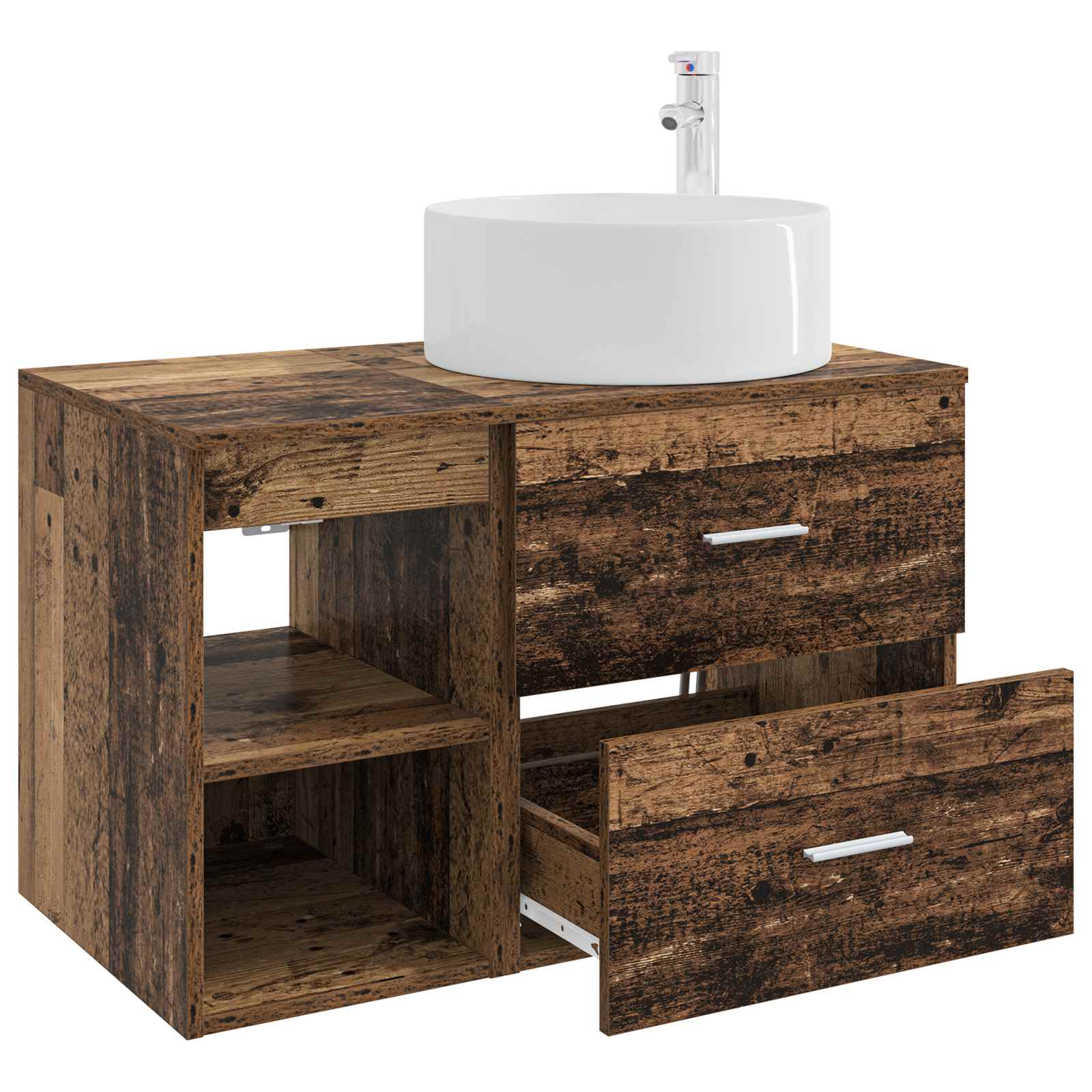 Ensemble de mobilier de salle de bain 2 pc Bois ancien