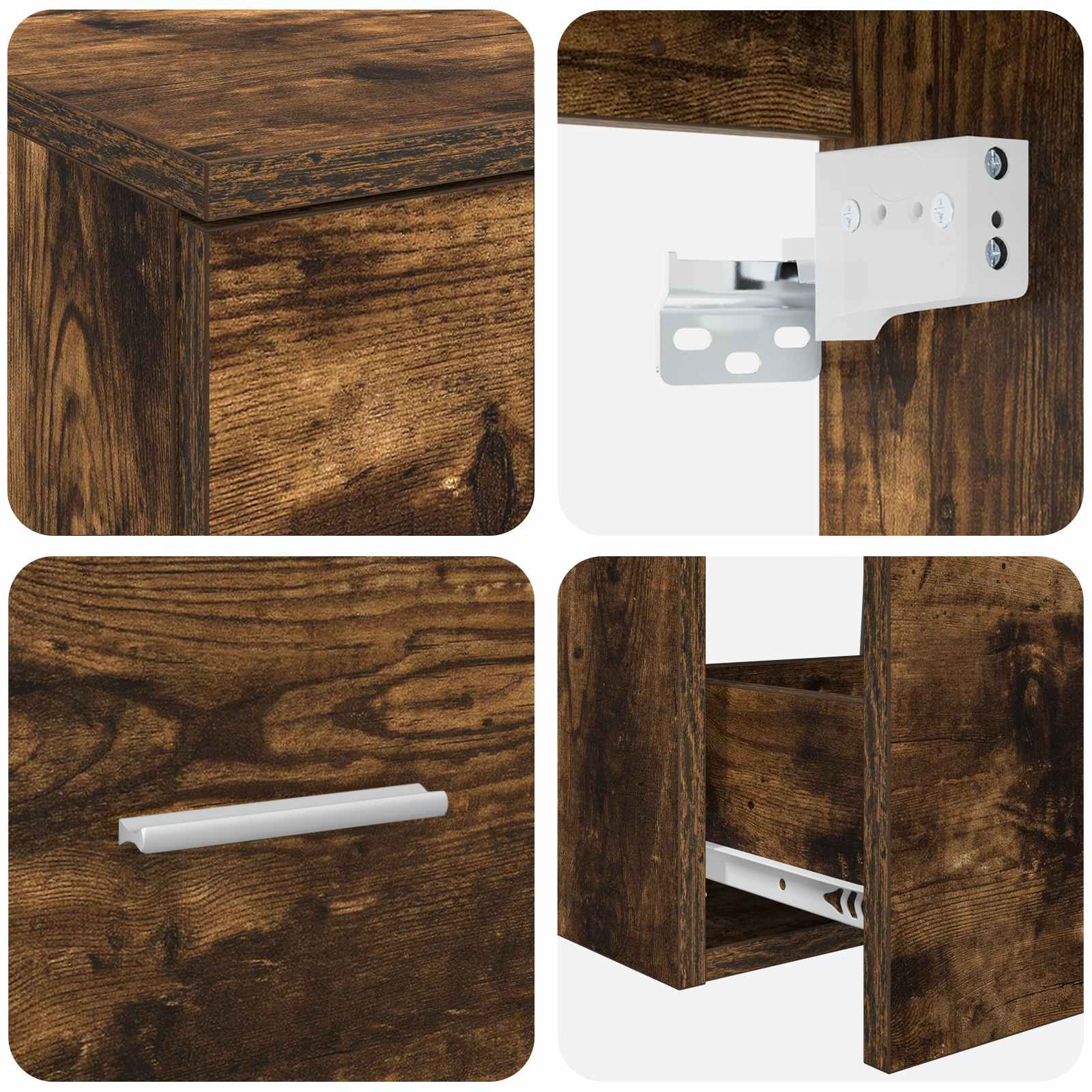 Ensemble de mobilier de salle de bain 2 pc Chêne fumé - XIOS