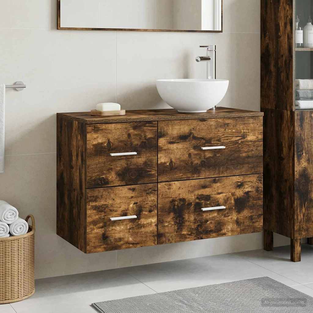 Ensemble de mobilier de salle de bain 2 pc Chêne fumé - XIOS