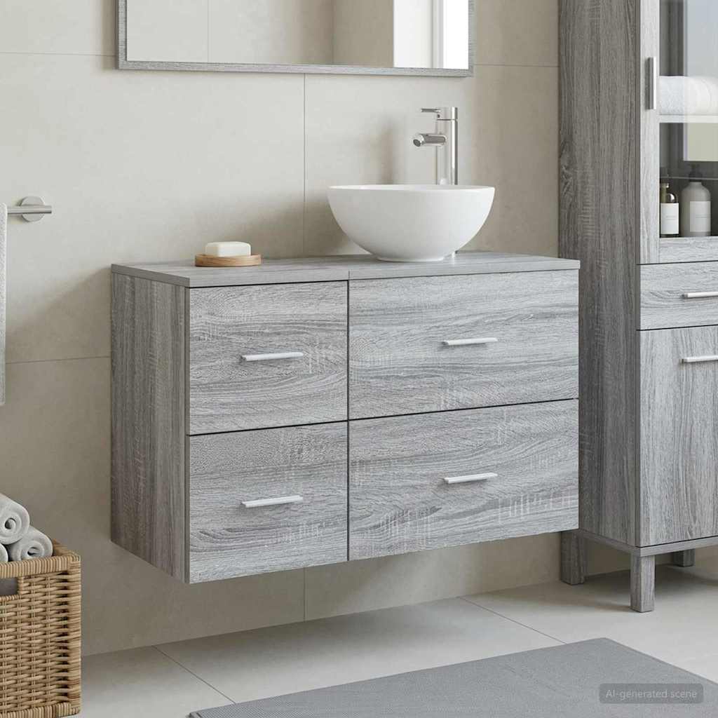 Ensemble de mobilier de salle de bain 2 pc Sonoma gris