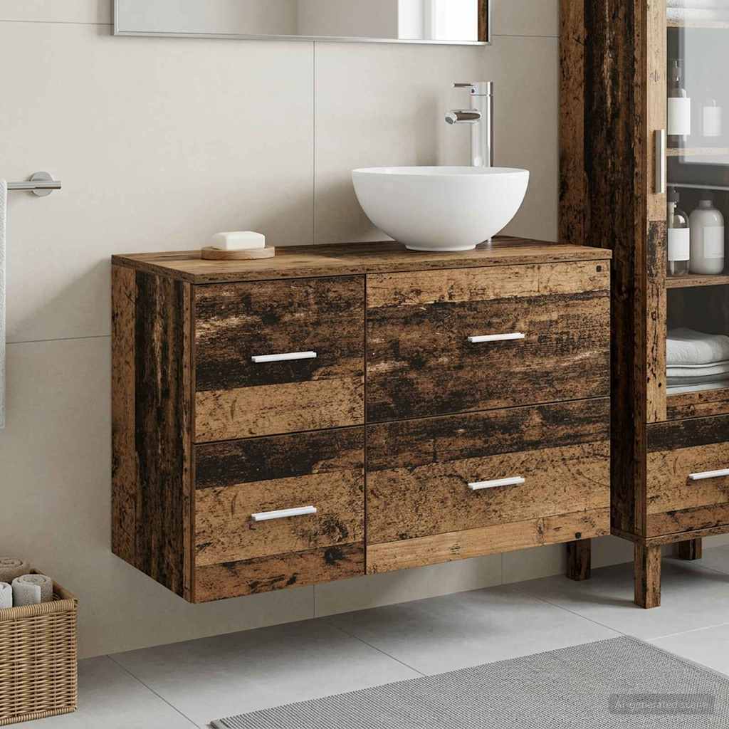Ensemble de mobilier de salle de bain 2 pc Bois ancien