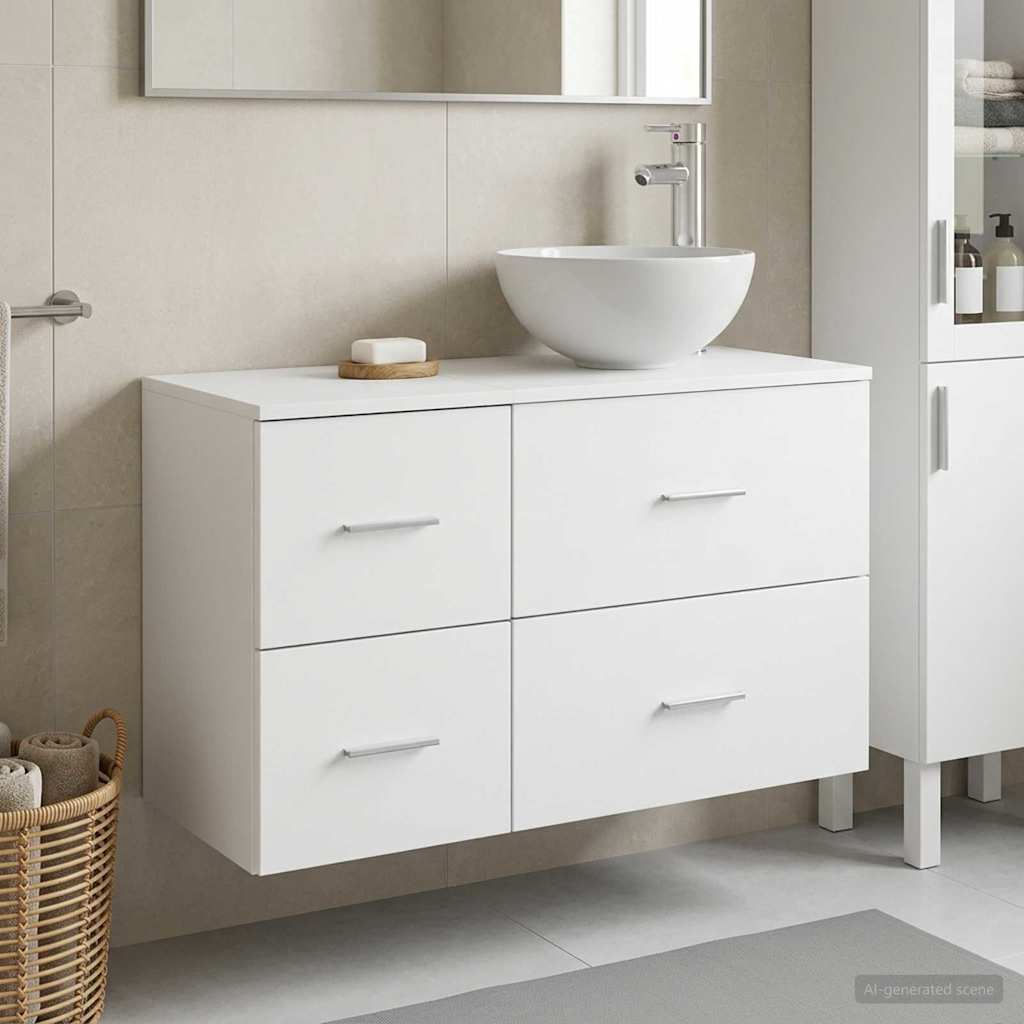 Ensemble de mobilier de salle de bain 2 pc Blanc