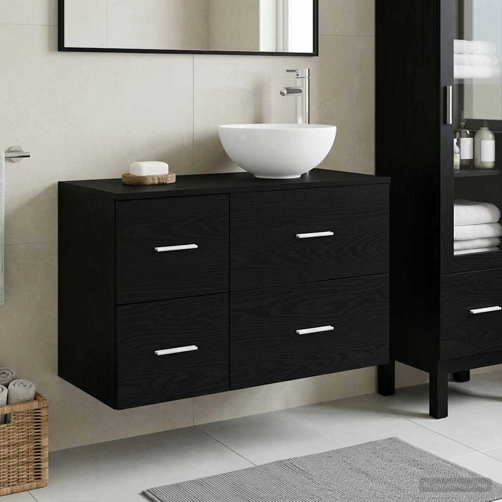 Ensemble de mobilier de salle de bain 2 pc Chêne noir
