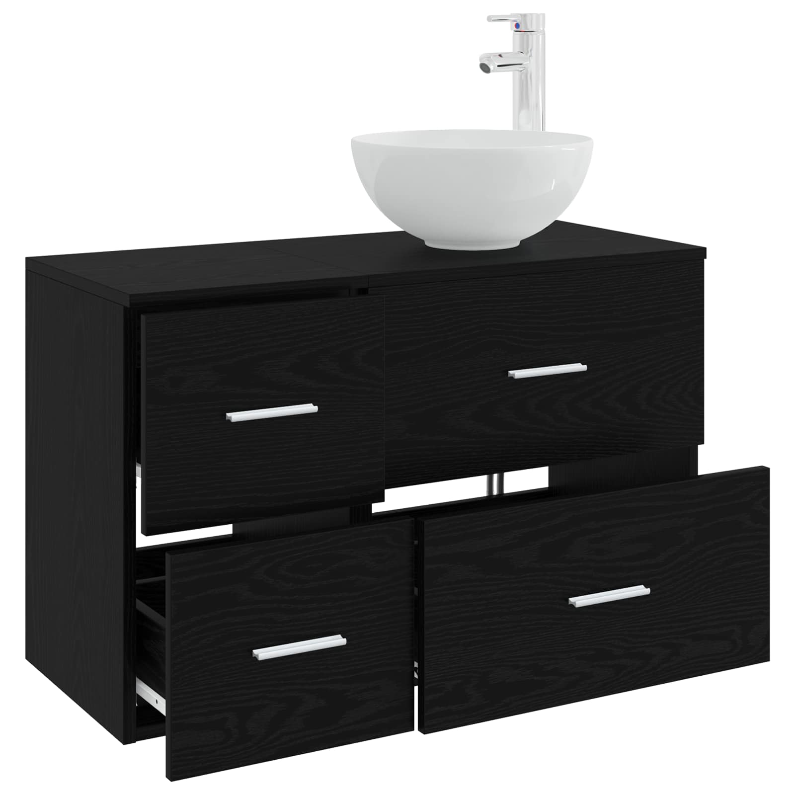 Ensemble de mobilier de salle de bain 2 pc Chêne noir