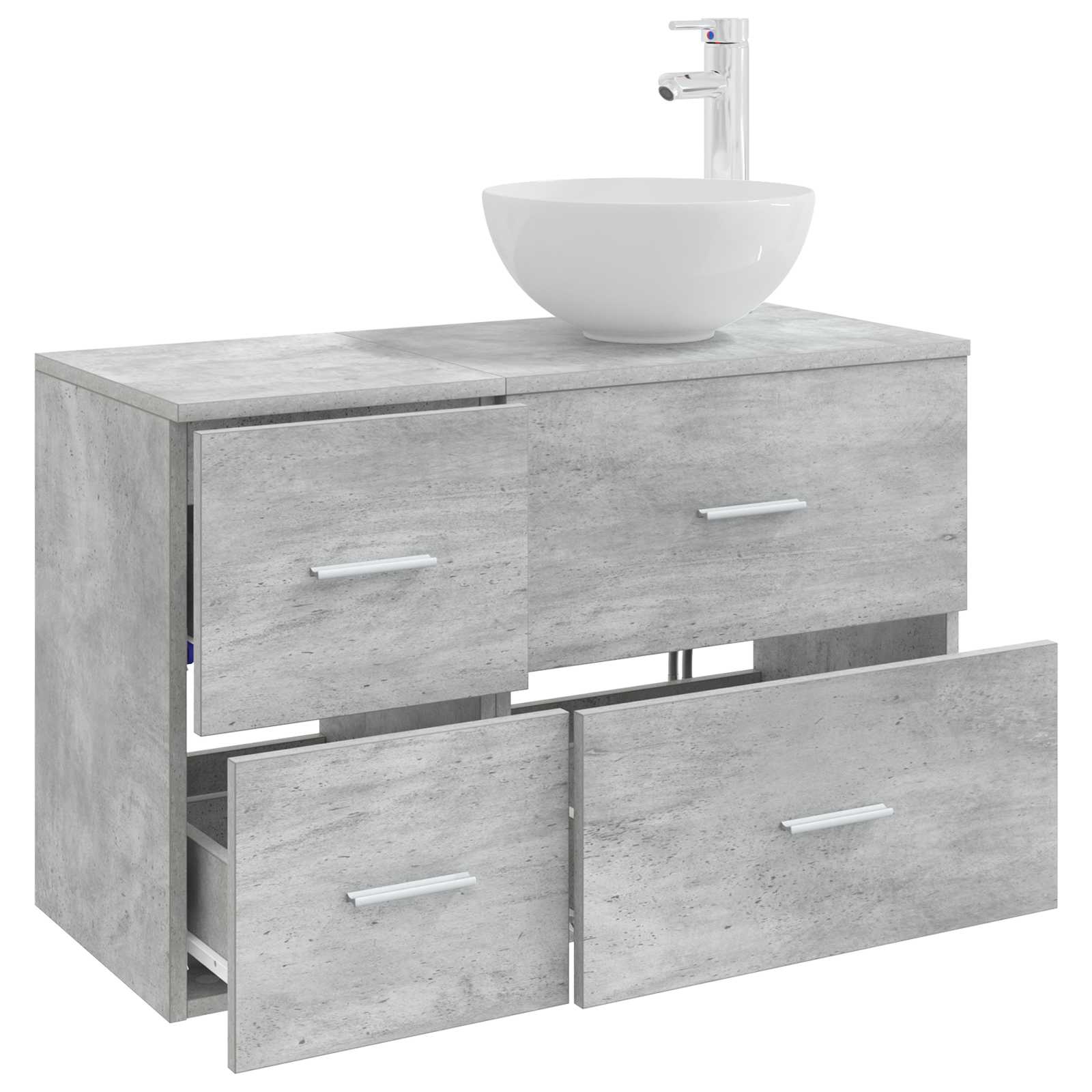 Ensemble de mobilier de salle de bain 2 pc Gris béton