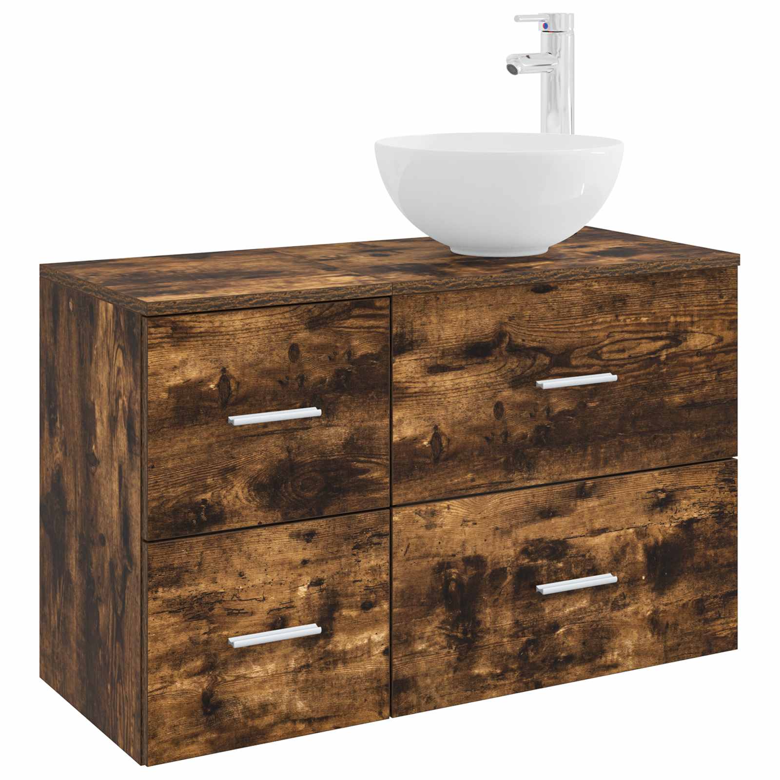 Ensemble de mobilier de salle de bain 2 pc Chêne fumé