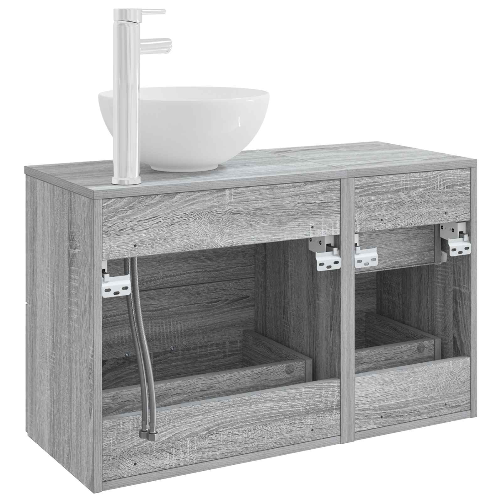 Ensemble de mobilier de salle de bain 2 pc Sonoma gris