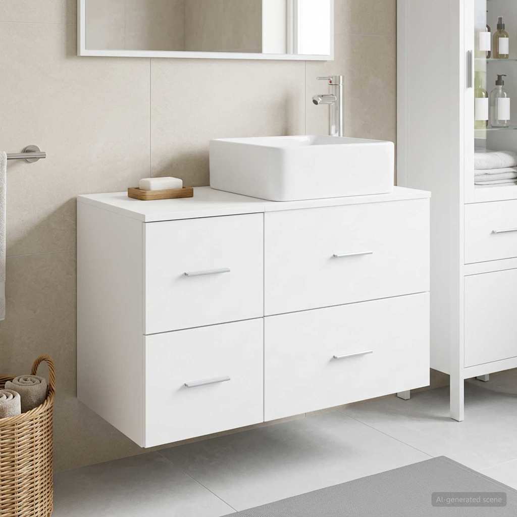Ensemble de mobilier de salle de bain 2 pc Blanc