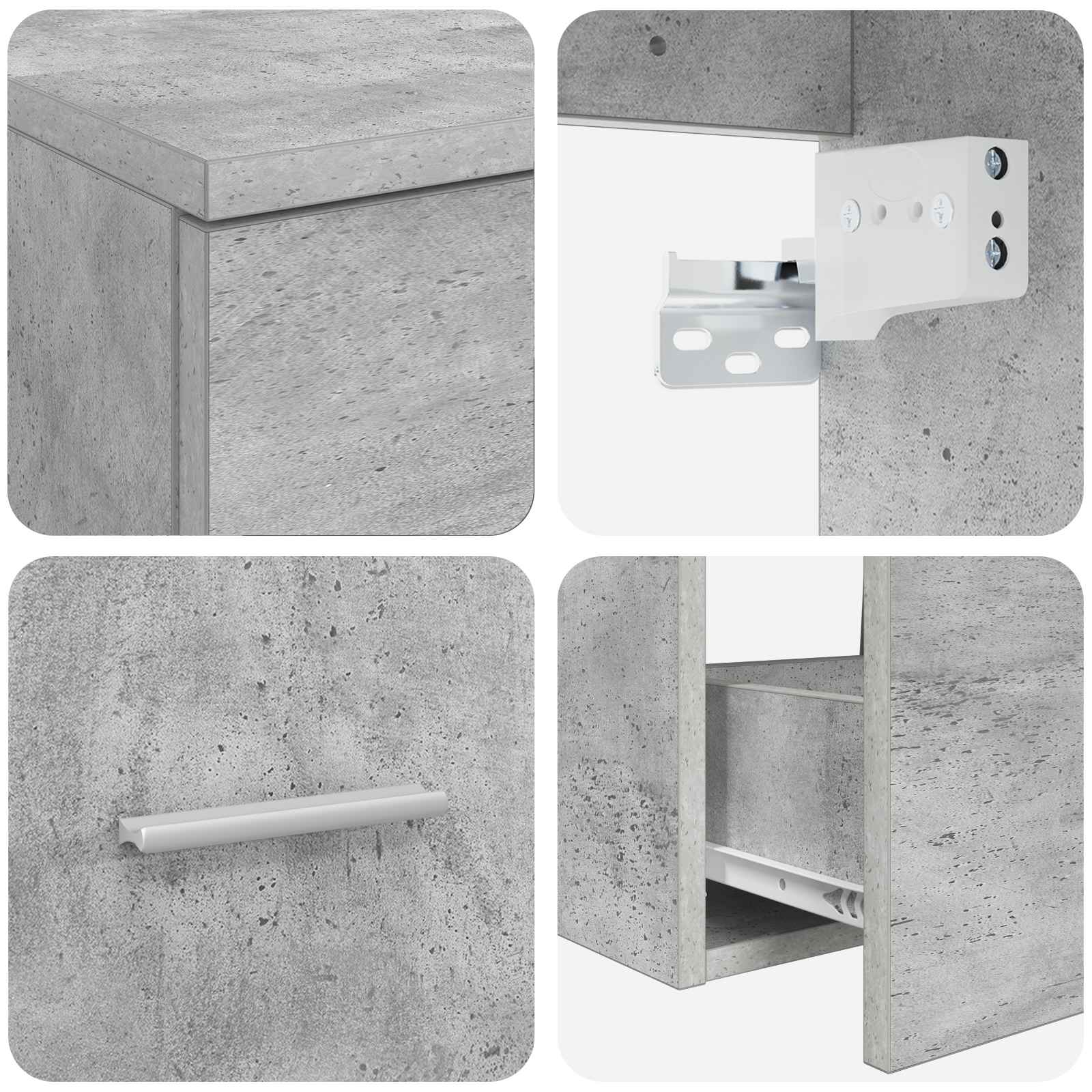 Ensemble de mobilier de salle de bain 2 pc Gris béton
