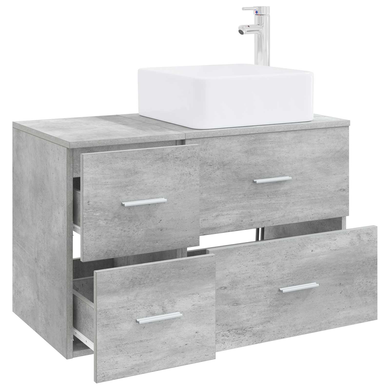 Ensemble de mobilier de salle de bain 2 pc Gris béton