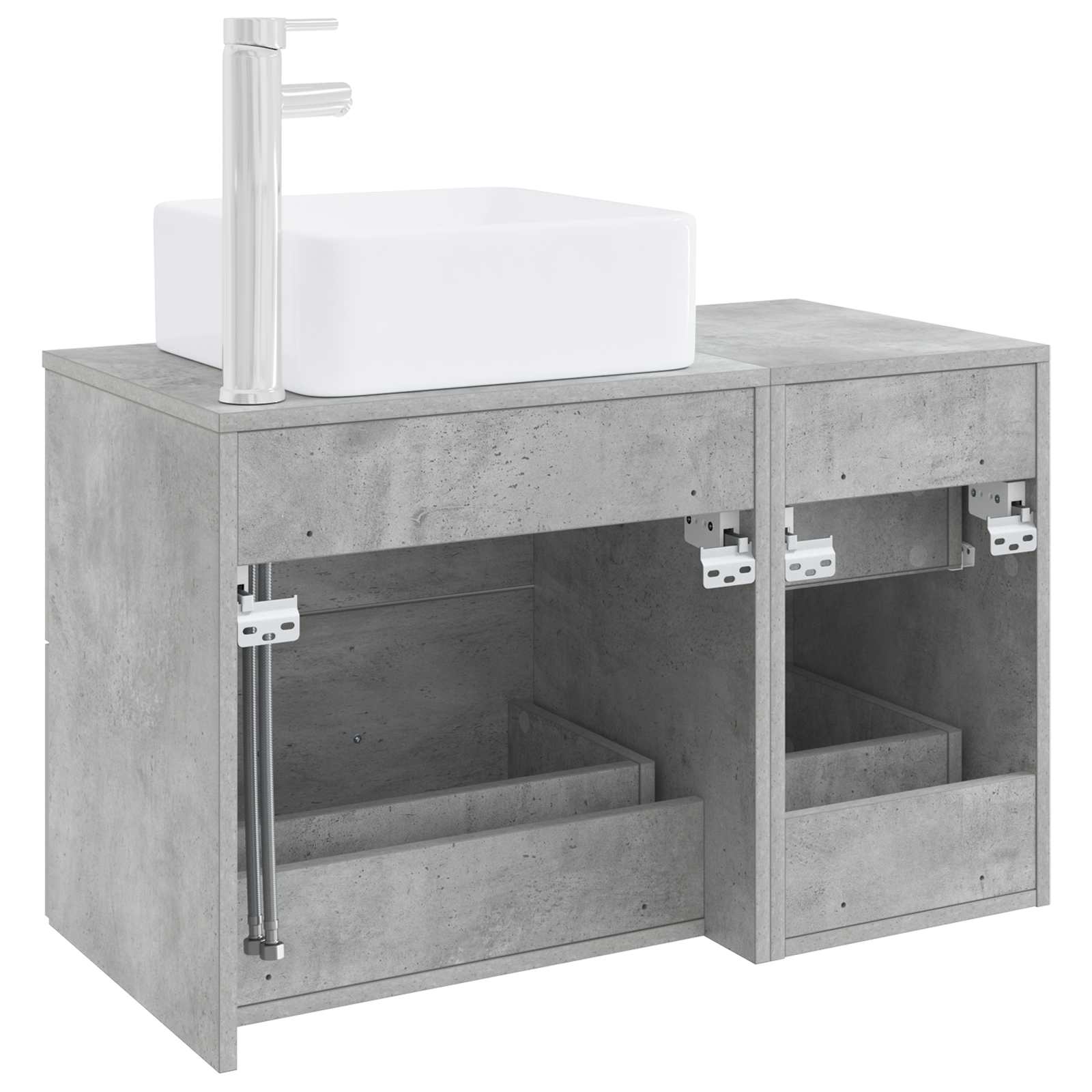 Ensemble de mobilier de salle de bain 2 pc Gris béton