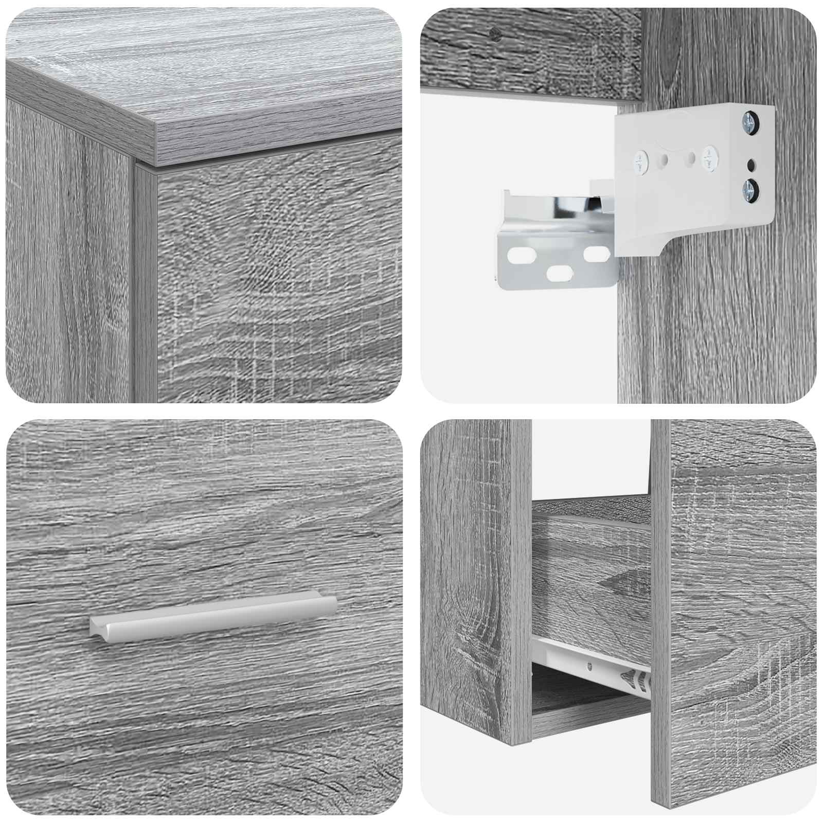 Ensemble de mobilier de salle de bain 2 pc Sonoma gris